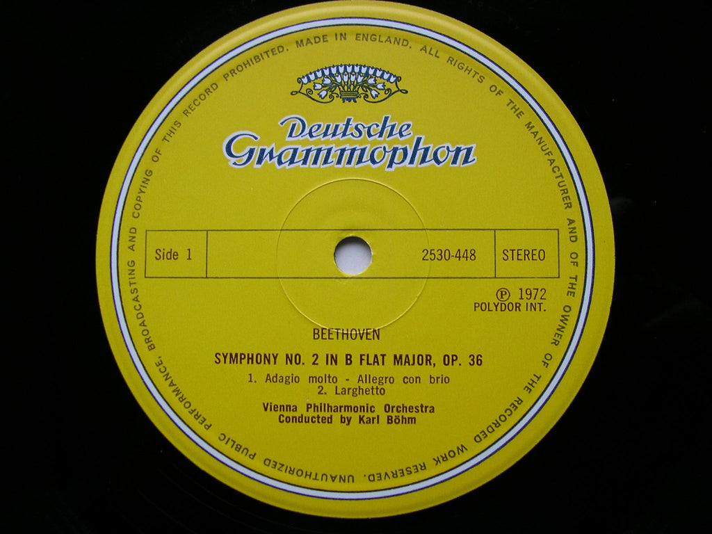 BEETHOVEN: SYMPHONY No. 2 / OVERTURE The Creatures of Prometheus    BOHM / VIENNA PHILHARMONIC   2530 448