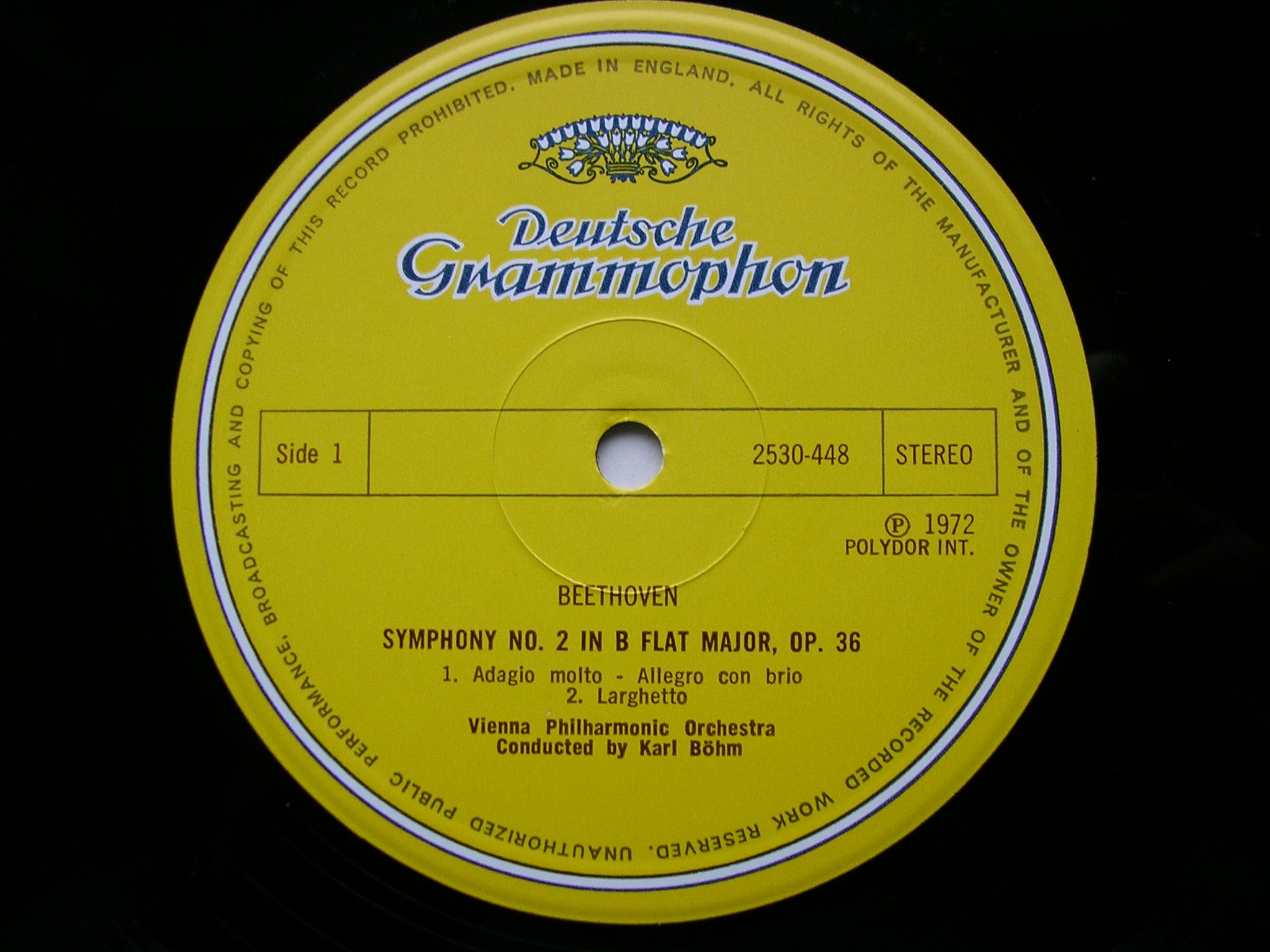 BEETHOVEN: SYMPHONY No. 2 / OVERTURE The Creatures of Prometheus    BOHM / VIENNA PHILHARMONIC   2530 448
