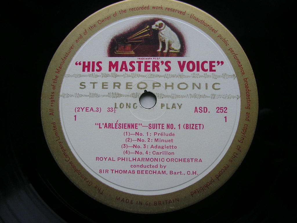 BIZET: L'ARLESIENNE Suites 1 & 2   SIR THOMAS BEECHAM / ROYAL PHILHARMONIC   ASD 252
