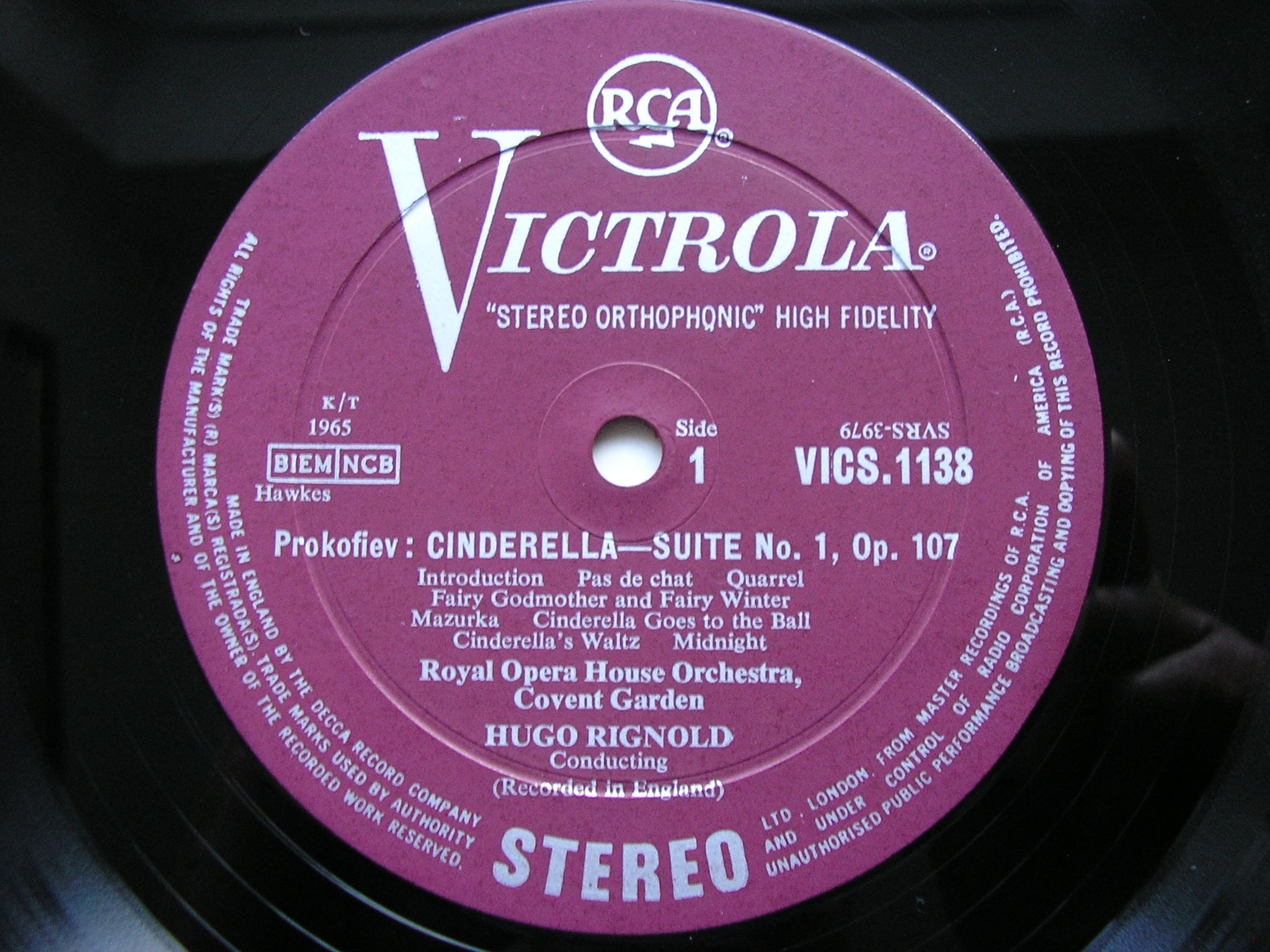 PROKOFIEV: CINDERELLA Suites   RIGNOLD / ORCHESTRA OF THE ROYAL OPERA HOUSE   VICS 1138