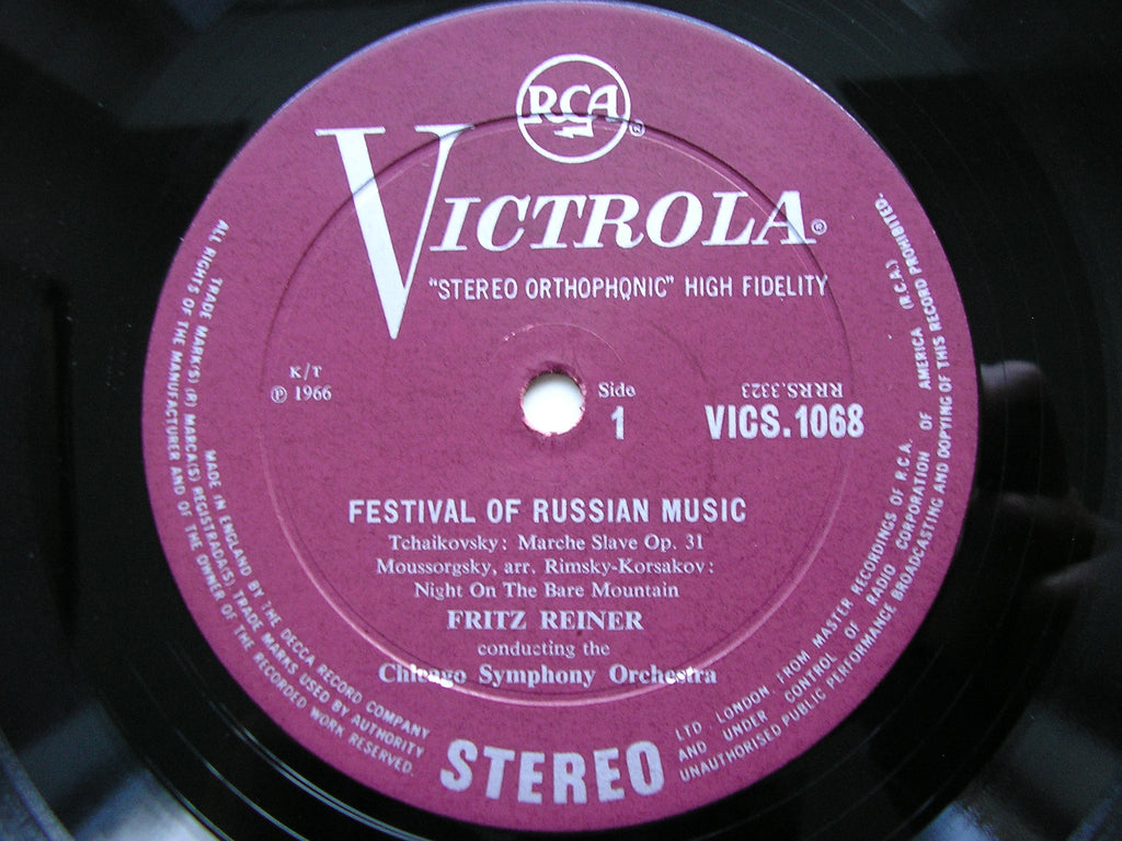 FESTIVAL OF RUSSIAN MUSIC: GLINKA / BORODIN / TCHAIKOVSKY / MUSSORGSKY / KABALEVSKY      FRITZ REINER / CHICAGO SYMPHONY     VICS 1068