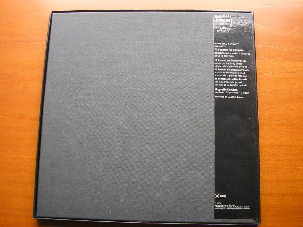 DOMENICO SCARLATTI: 70 SONATAS FOR HARPSICHORD      HUGUETTE DREYFUS    4 LP    6.35086