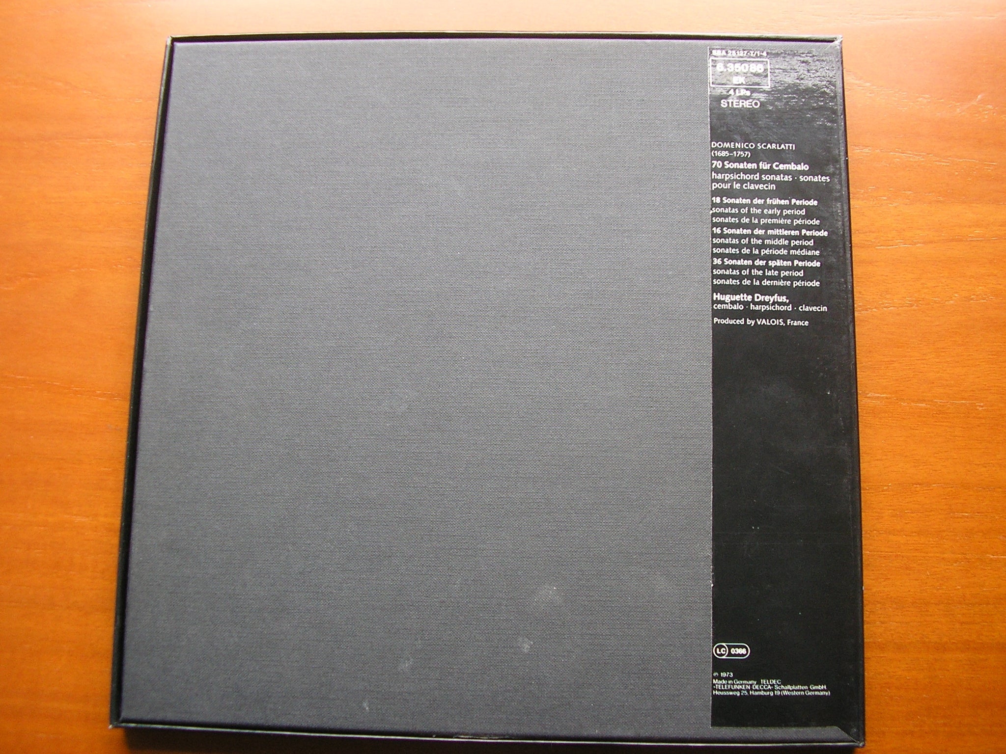 DOMENICO SCARLATTI: 70 SONATAS FOR HARPSICHORD      HUGUETTE DREYFUS    4 LP    6.35086
