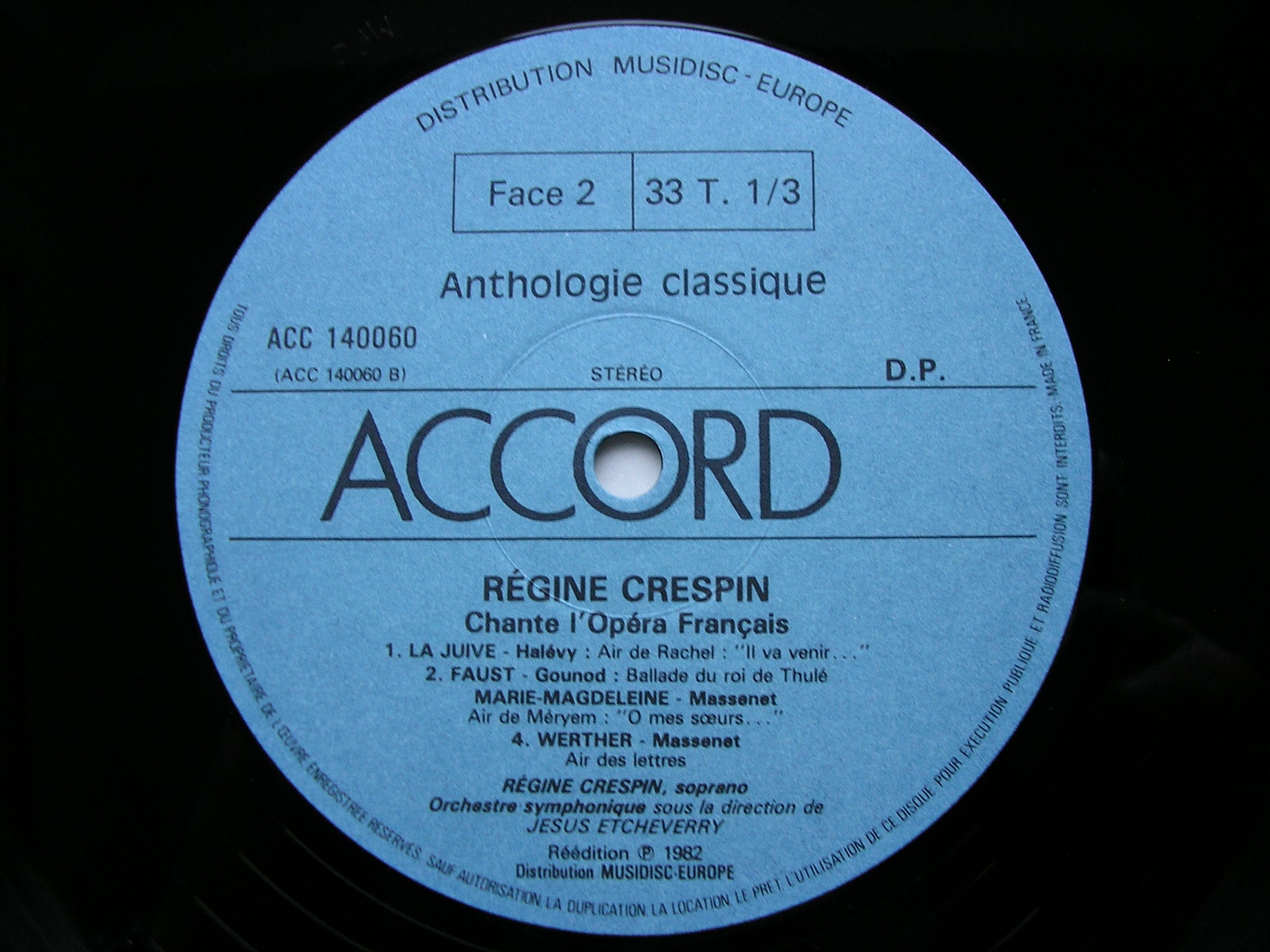 ARIAS FROM FRENCH OPERA: GOUNOD / MASSENET / HALEVY / REYER      REGINE CRESPIN    ACC 140 060