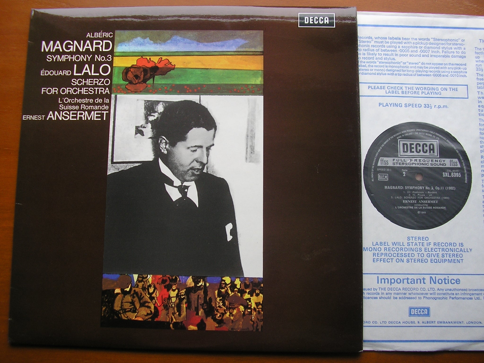 SXL 6395 MAGNARD: SYMPHONY No. 3 / LALO: SCHERZO ANSERMET / SUISSE ROMANDE