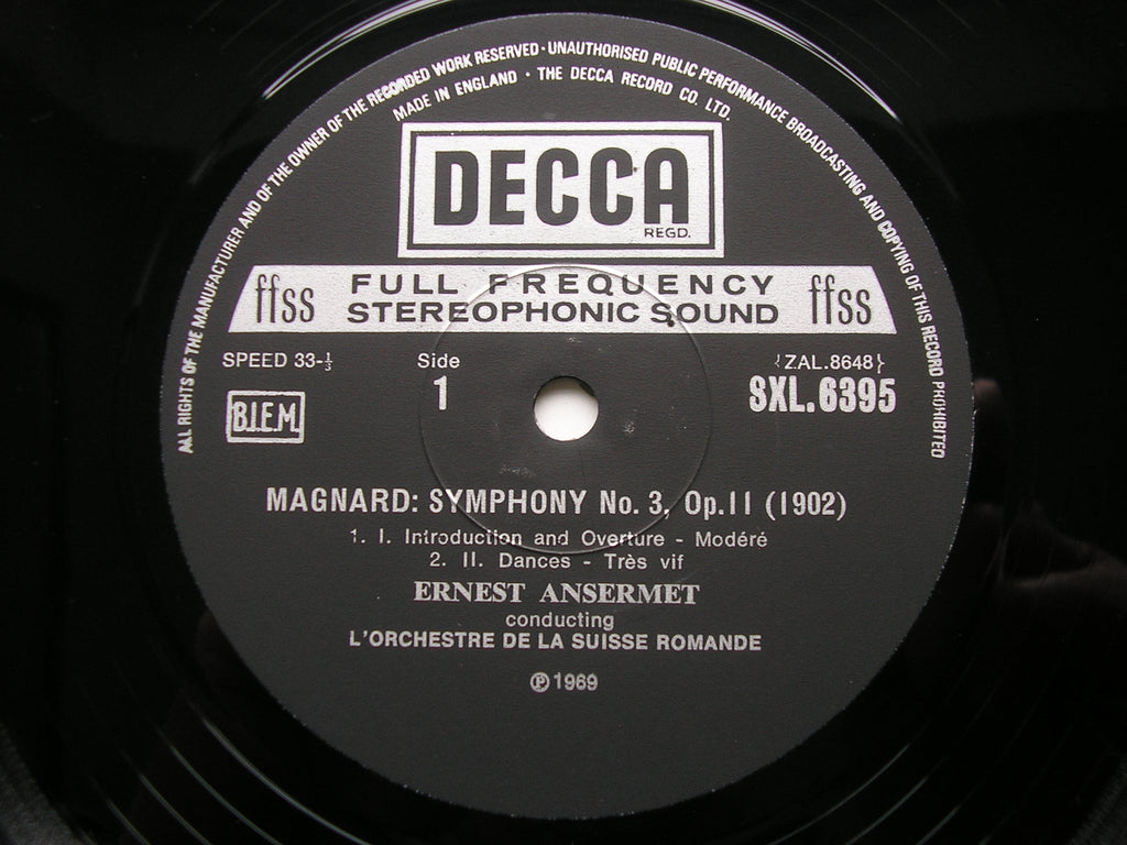 SXL 6395 MAGNARD: SYMPHONY No. 3 / LALO: SCHERZO ANSERMET / SUISSE ROMANDE