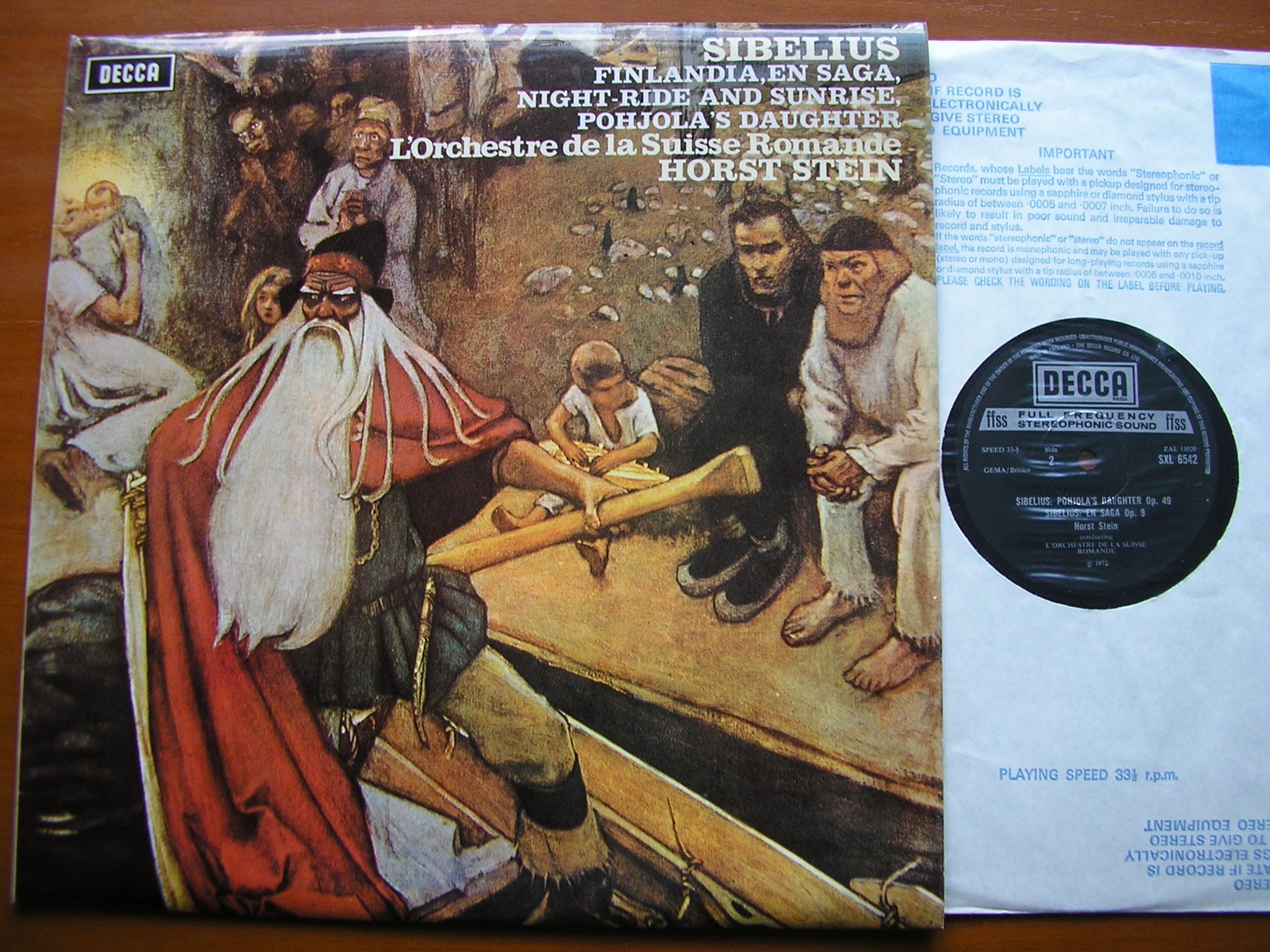 SXL 6542 SIBELIUS: ORCHESTRAL WORKS STEIN / SUISSE ROMANDE