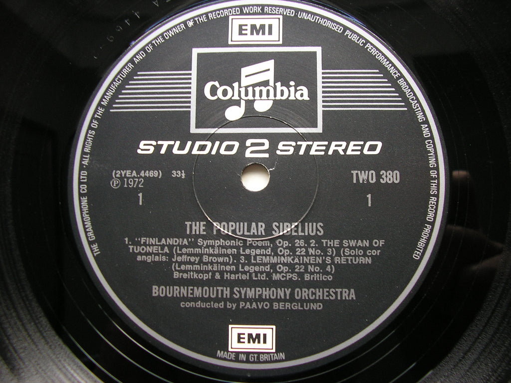 SIBELIUS: ORCHESTRAL WORKS     BERGLUND / BOURNEMOUTH SYMPHONY  TWO 380