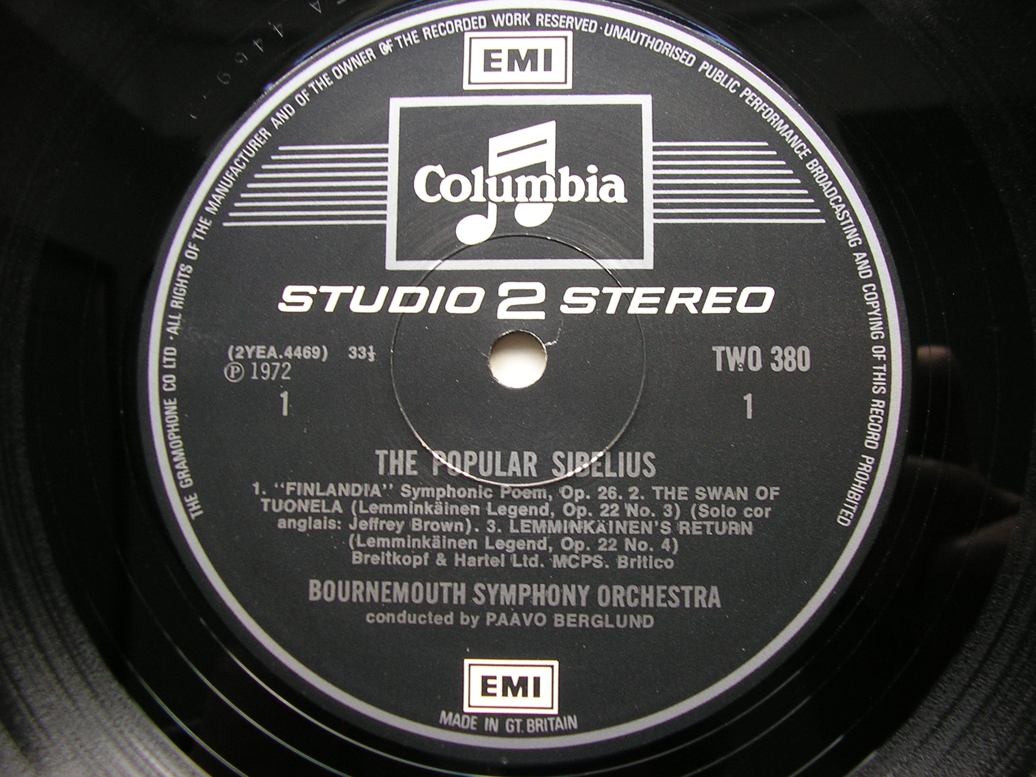 SIBELIUS: ORCHESTRAL WORKS     BERGLUND / BOURNEMOUTH SYMPHONY  TWO 380