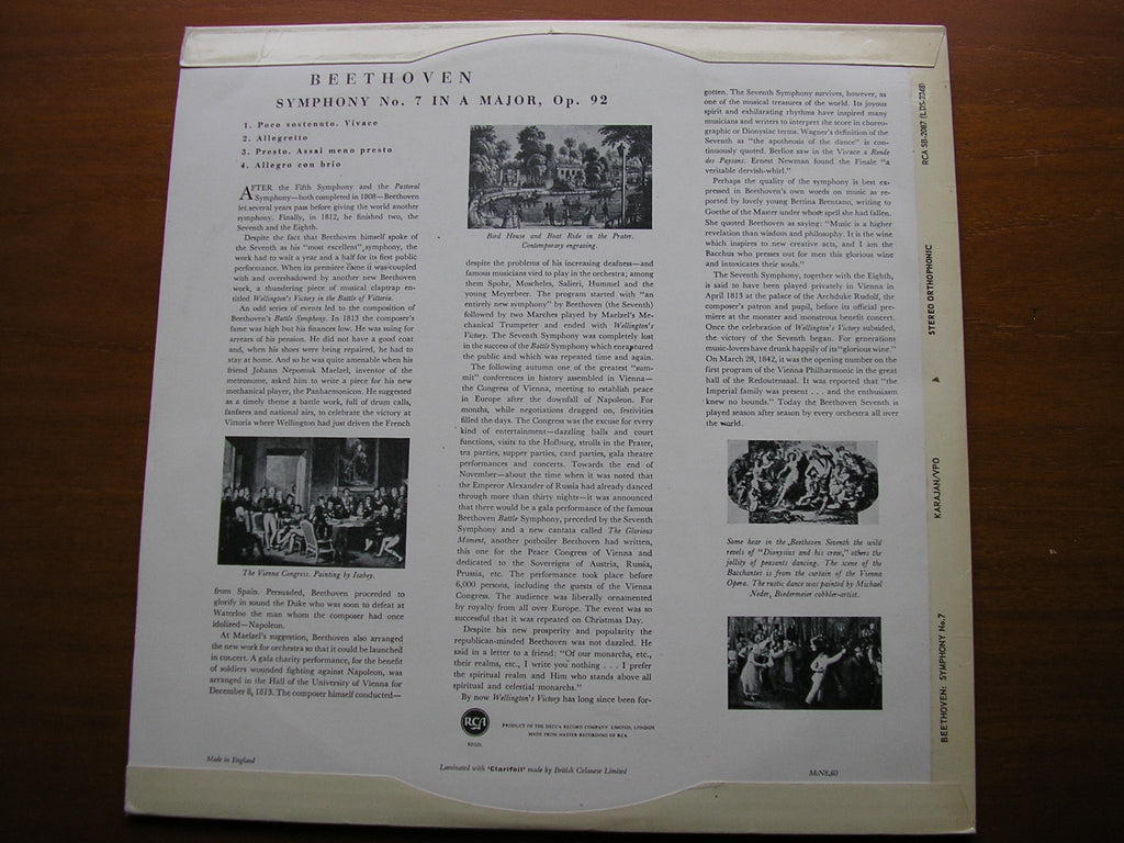 BEETHOVEN: SYMPHONY No. 7    KARAJAN / VIENNA PHILHARMONIC   SB 2087