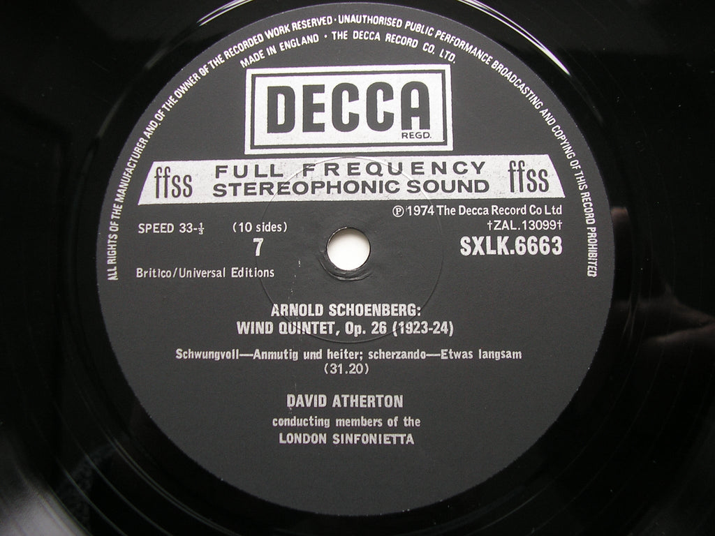 SXLK 6660 - 4 SCHOENBERG: COMPLETE WORKS FOR CHAMBER ENSEMBLE ATHERTON / LONDON SINFONIETTA