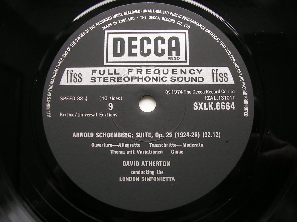 SXLK 6660 - 4 SCHOENBERG: COMPLETE WORKS FOR CHAMBER ENSEMBLE ATHERTON / LONDON SINFONIETTA