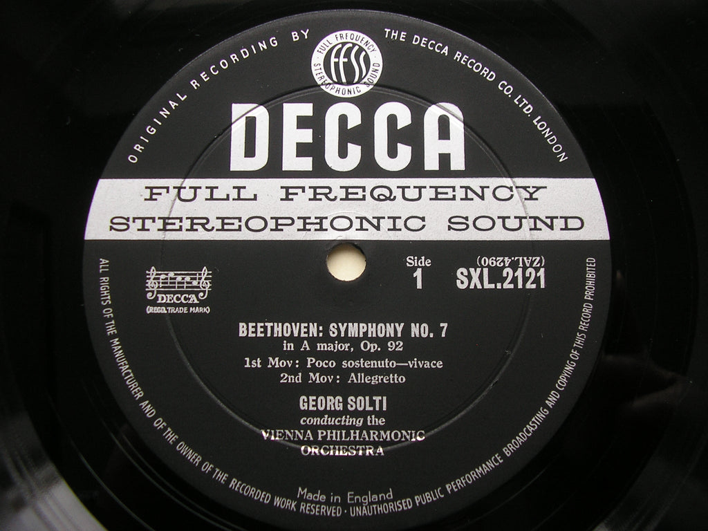 SXL 2121 BEETHOVEN: SYMPHONY No. 7 GEORG SOLTI / VIENNA PHILHARMONIC
