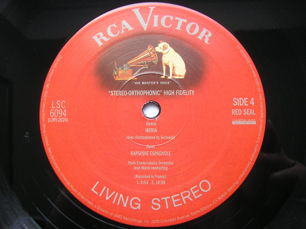 ALBENIZ: IBERIA / RAVEL: RAPSODIE ESPAGNOLE     MOREL / PARIS CONSERVATOIRE ORCHESTRA    ANALOGUE PRODUCTIONS /  LSC 6094