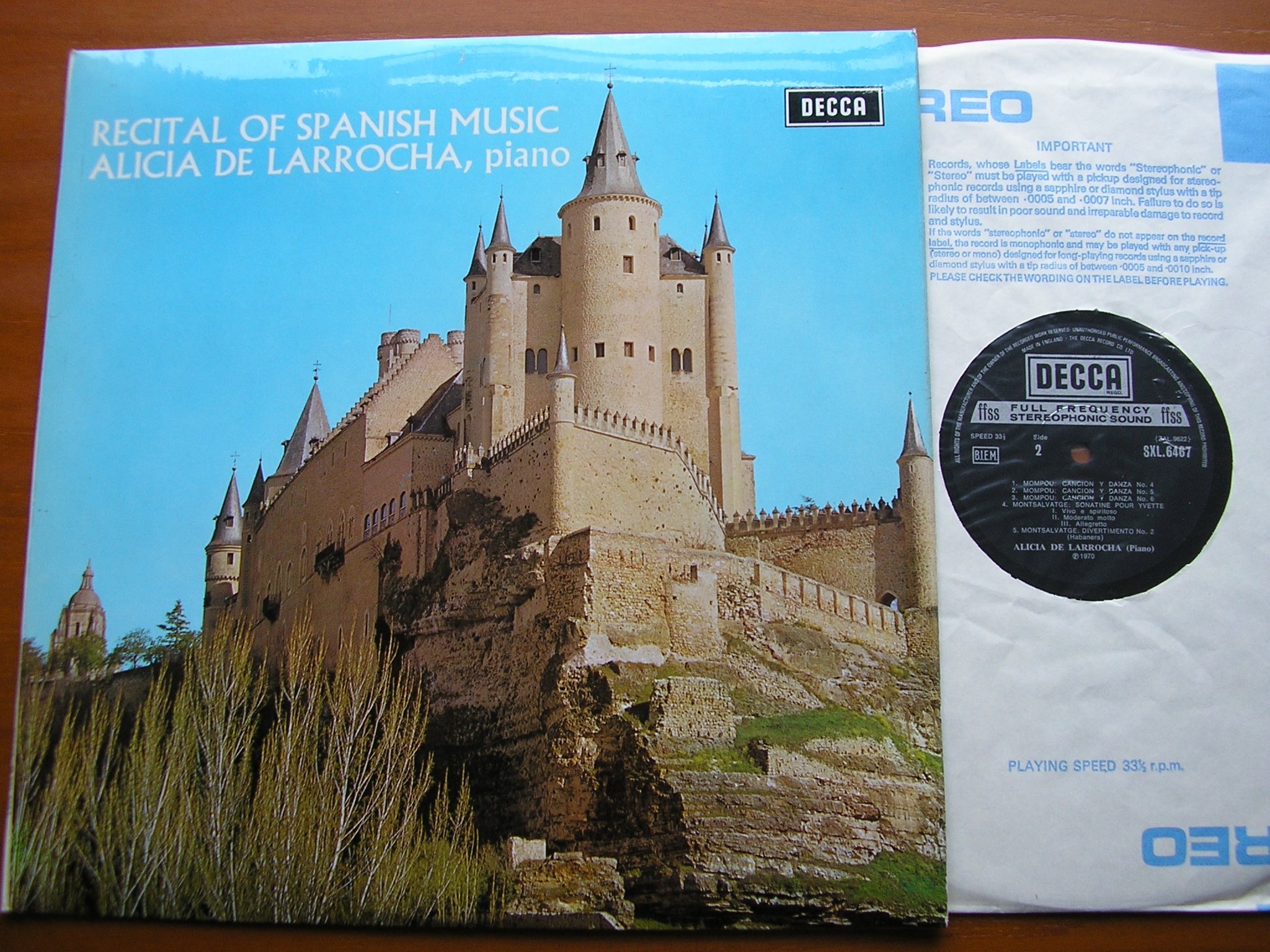 SXL 6467 ALICIA DE LARROCHA PLAYS SPANISH PIANO MUSIC
