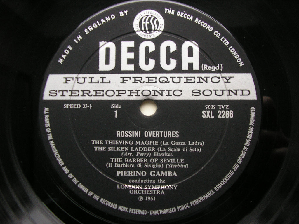 SXL 2266  ROSSINI: FIVE OVERTURES     GAMBA / LONDON SYMPHONY      ED2