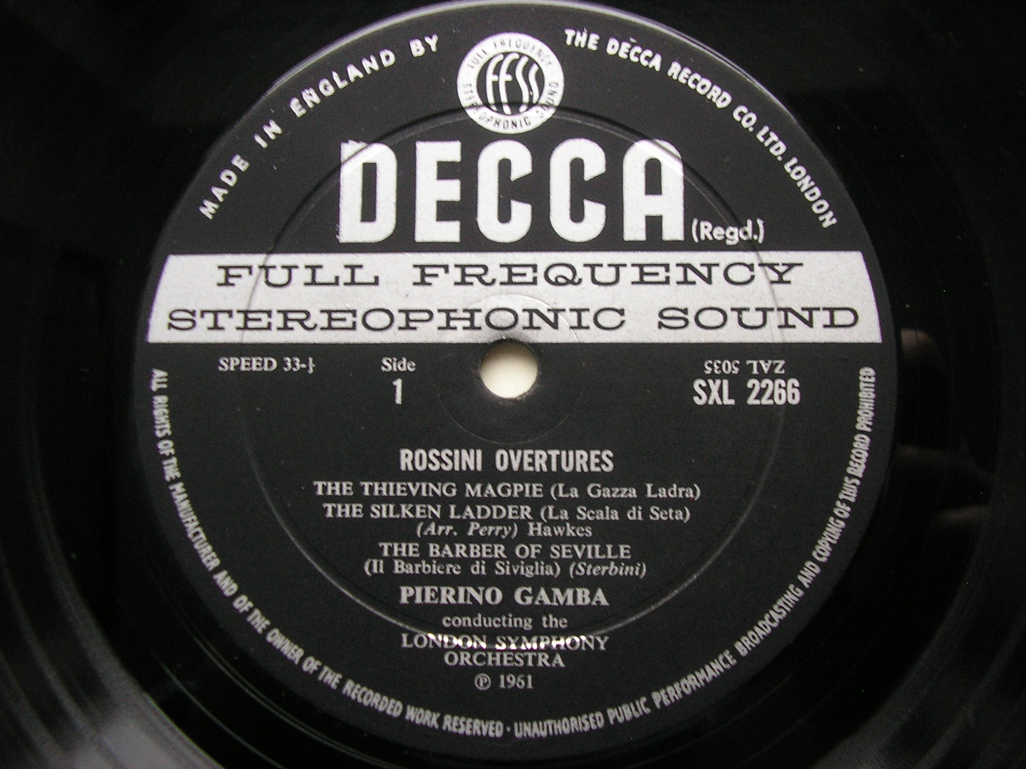 SXL 2266  ROSSINI: FIVE OVERTURES     GAMBA / LONDON SYMPHONY      ED2