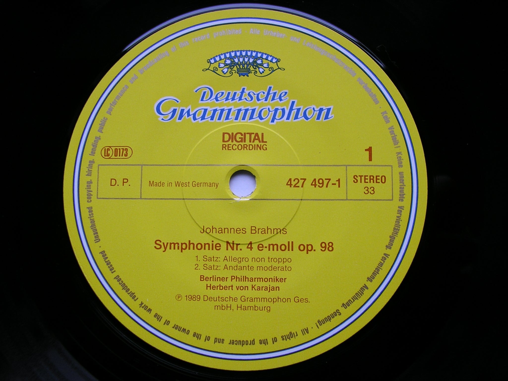 BRAHMS: THE FOUR SYMPHONIES / TRAGIC OVERTURE / HAYDN VARIATIONS    KARAJAN / BERLIN PHILHARMONIC   4LP
