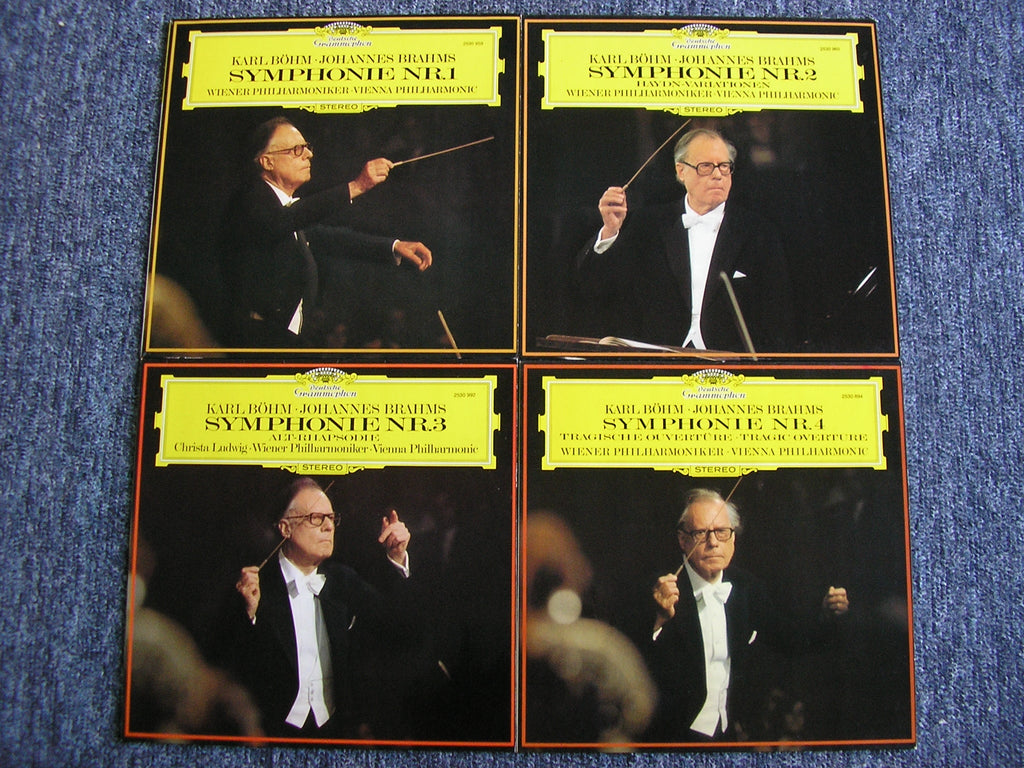 BRAHMS: THE FOUR SYMPHONIES / ALTO RHAPSODY / TRAGIC OVERTURE / HAYDN VARIATIONS    BOHM / VIENNA PHILHARMONIC ORCHESTRA   4 LP