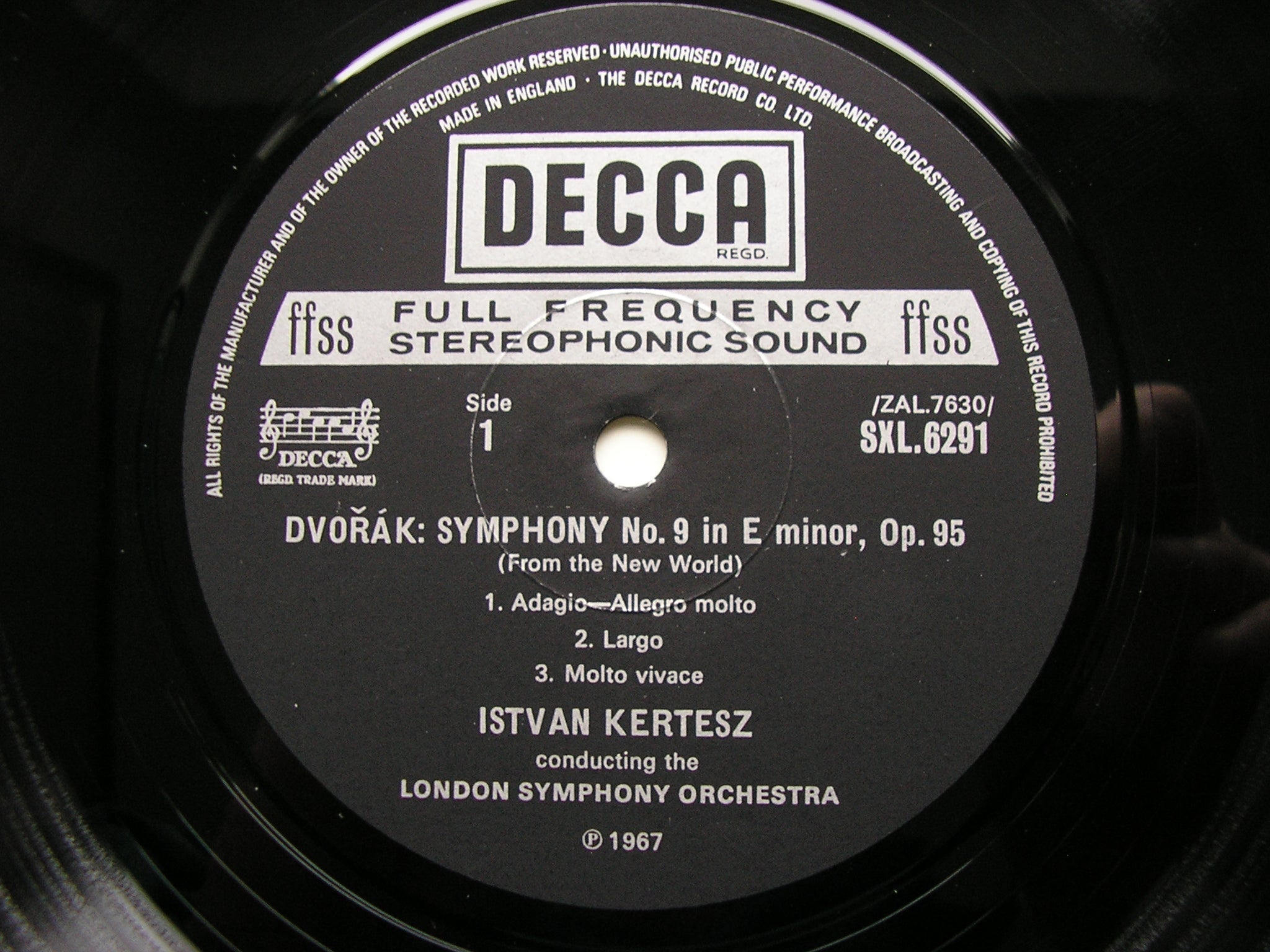 SXL 6291 DVORAK: SYMPHONY No. 9 / OVERTURE Othello ISTVAN KERTESZ / LONDON SYMPHONY