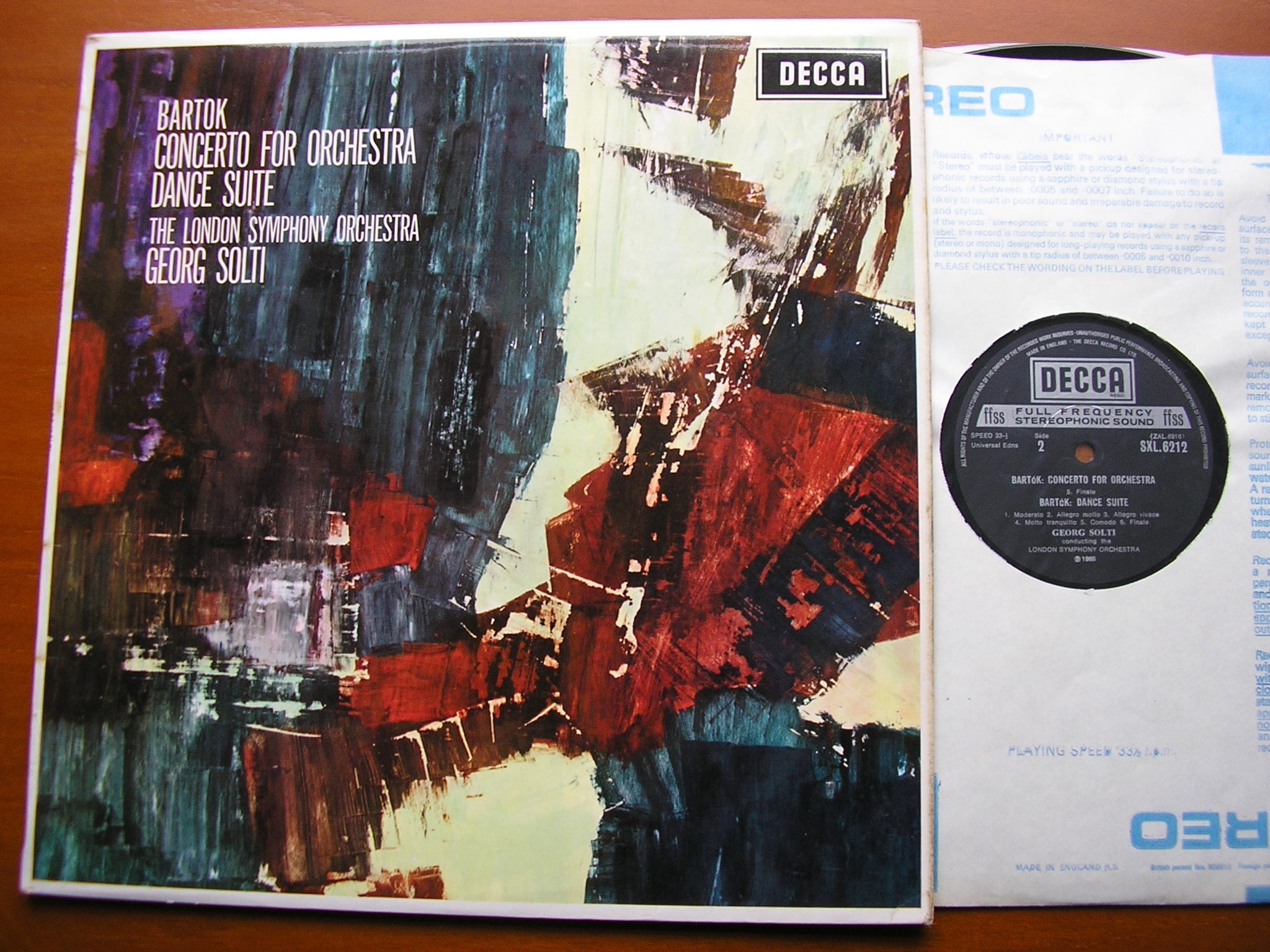 SXL 6212 BARTOK: CONCERTO FOR ORCHESTRA / DANCE SUITE SOLTI / LONDON SYMPHONY