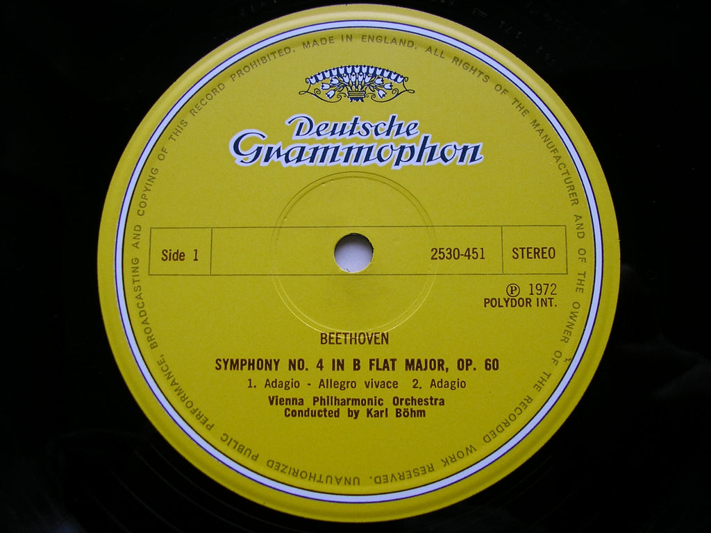BEETHOVEN: SYMPHONY No. 4    BOHM / VIENNA PHILHARMONIC   2530 451