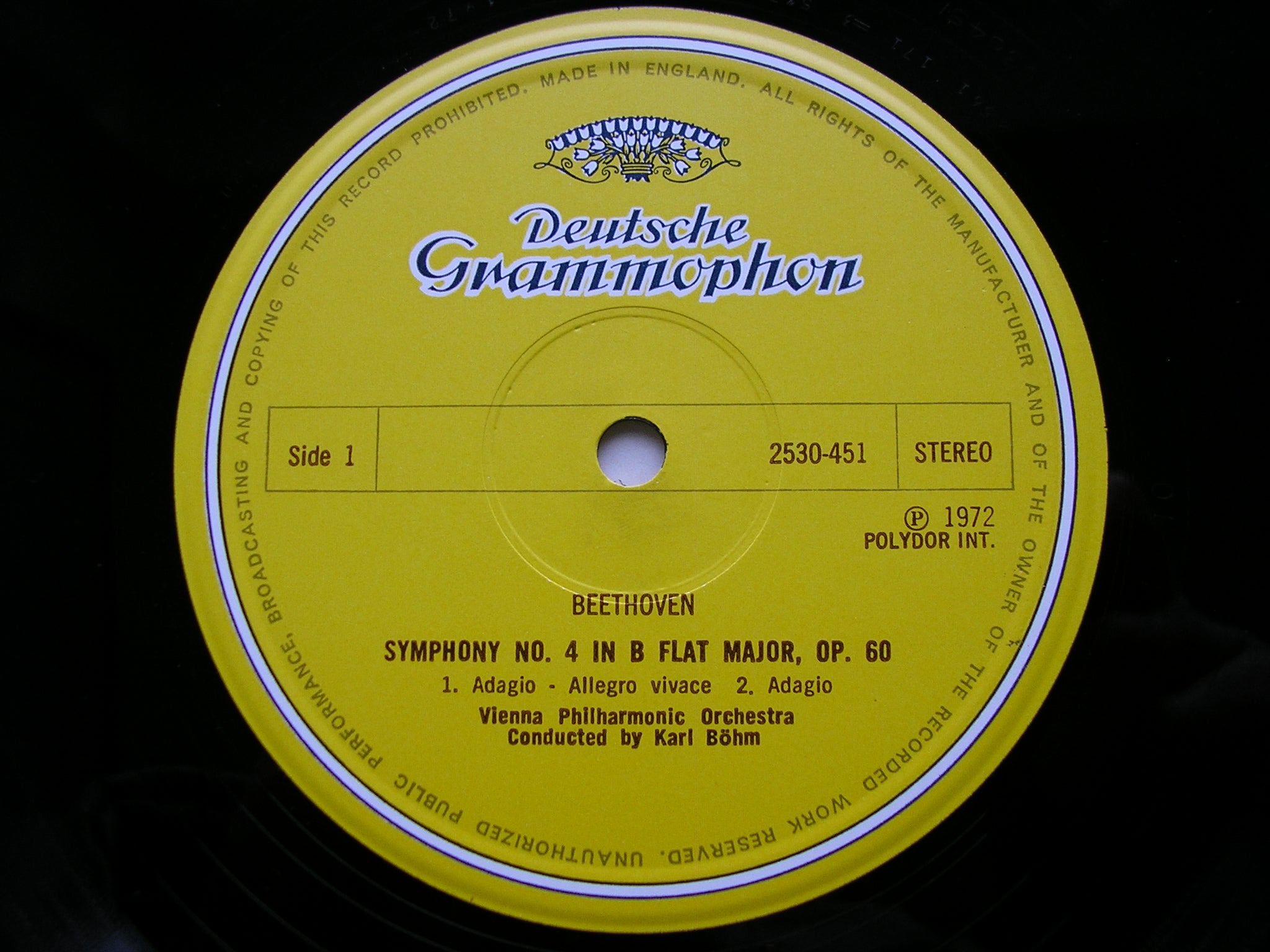 BEETHOVEN: SYMPHONY No. 4    BOHM / VIENNA PHILHARMONIC   2530 451
