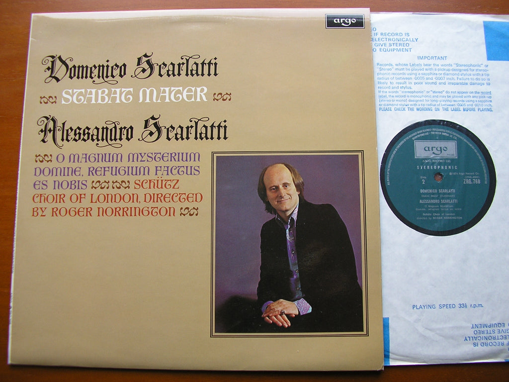 DOMENICO SCARLATTI: STABAT MATER / ALESSANDRO SCARLATTI: TWO MOTETS   SCHUTZ CHOIR OF LONDON / NORRINGTON    ZRG 768