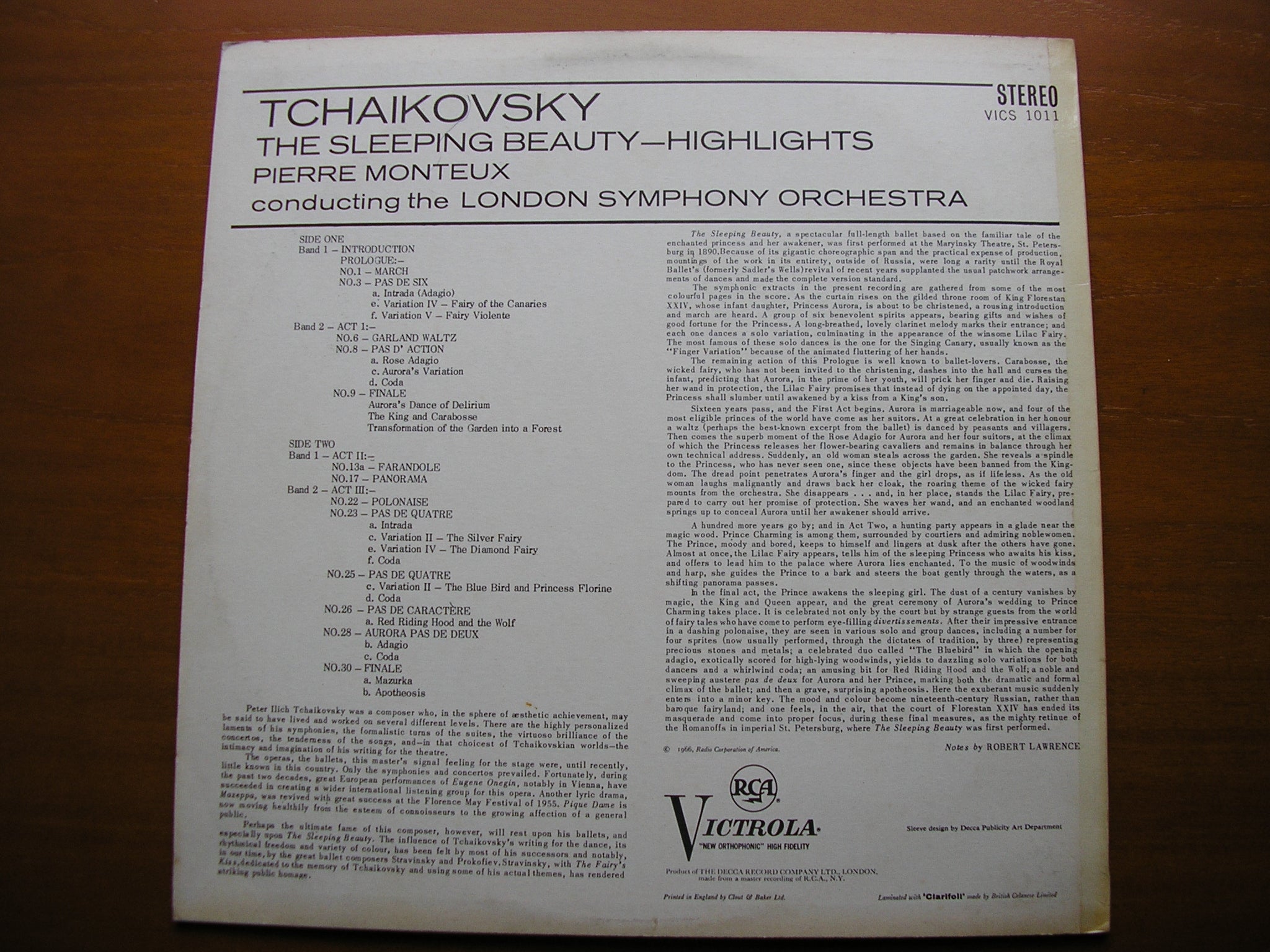 TCHAIKOVSKY: SLEEPING BEAUTY Highlights     MONTEUX / LONDON SYMPHONY    VICS 1011