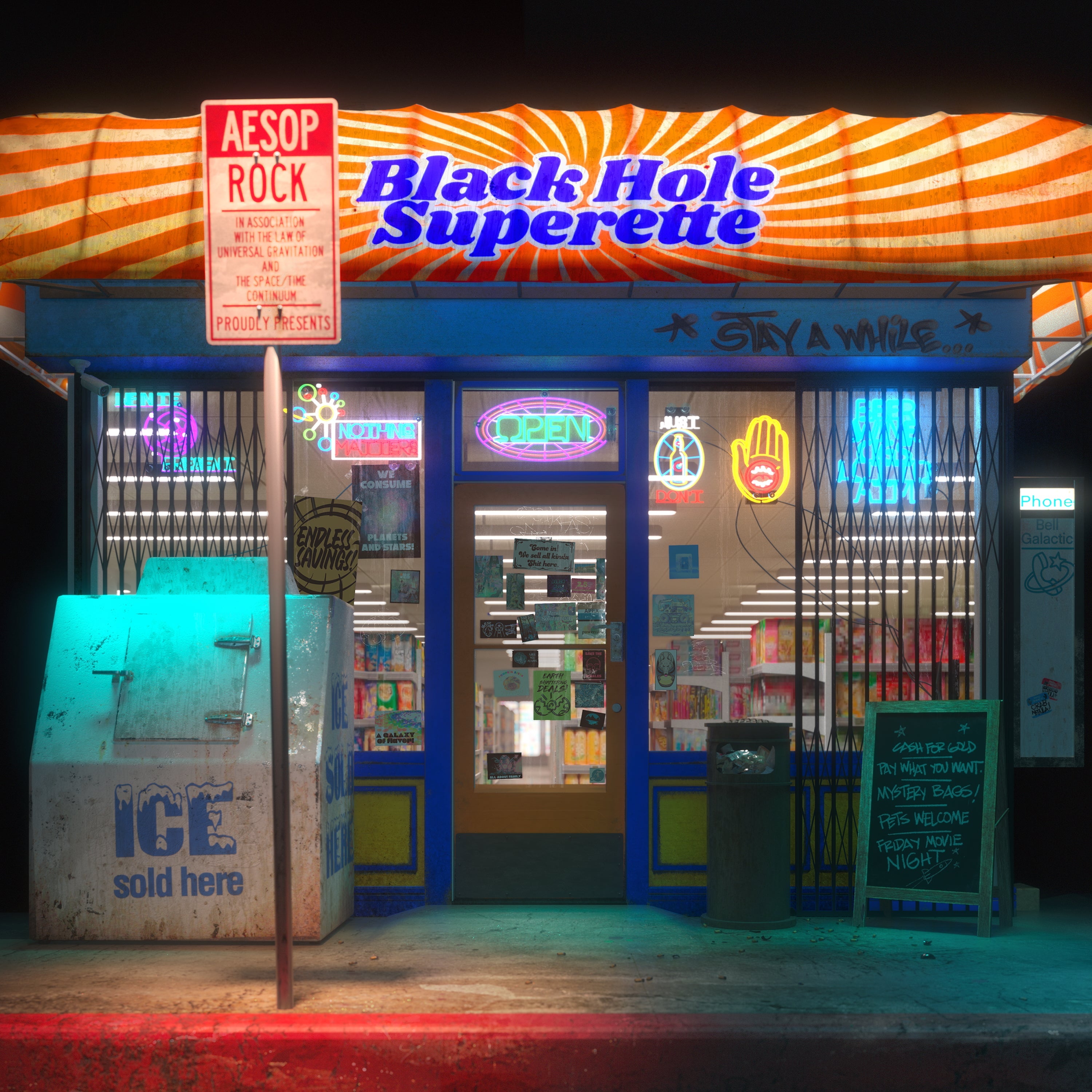 AESOP ROCK 'BLACK HOLE SUPERETTE' 2LP (Black Ice Vinyl)
