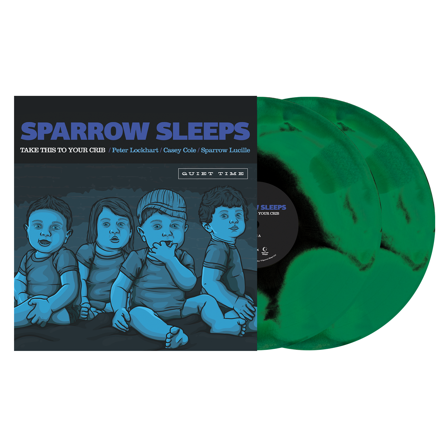 FALL OUT BOY/SPARROW SLEEPS 'TAKE THIS TO YOUR CRIB' 2LP (SPRING GREEN / EMERALD / BLACK A SIDE-B SIDE VINYL)
