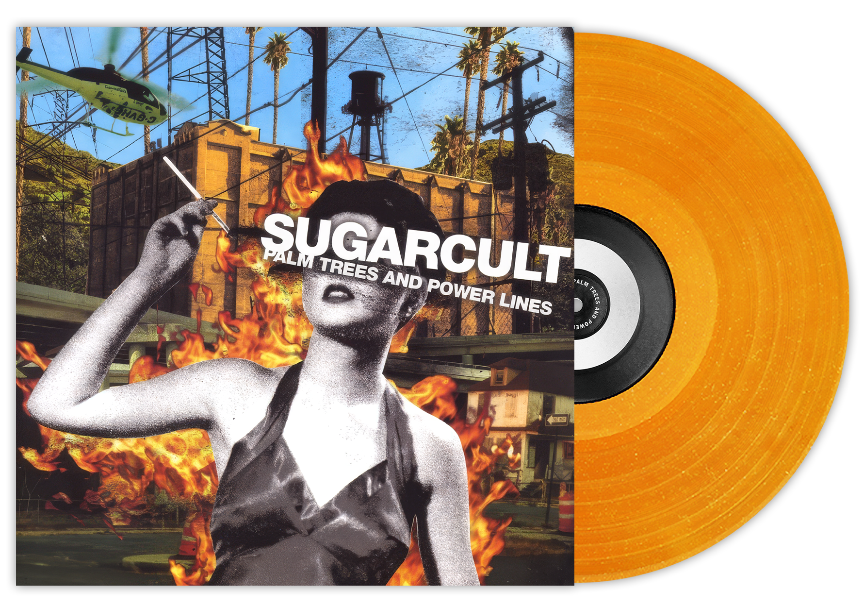 SUGARCULT ‘PALM TREES AND POWERLINES’ LP (Exclusive – Limited to 300, Orange Crush Glitter Vinyl)