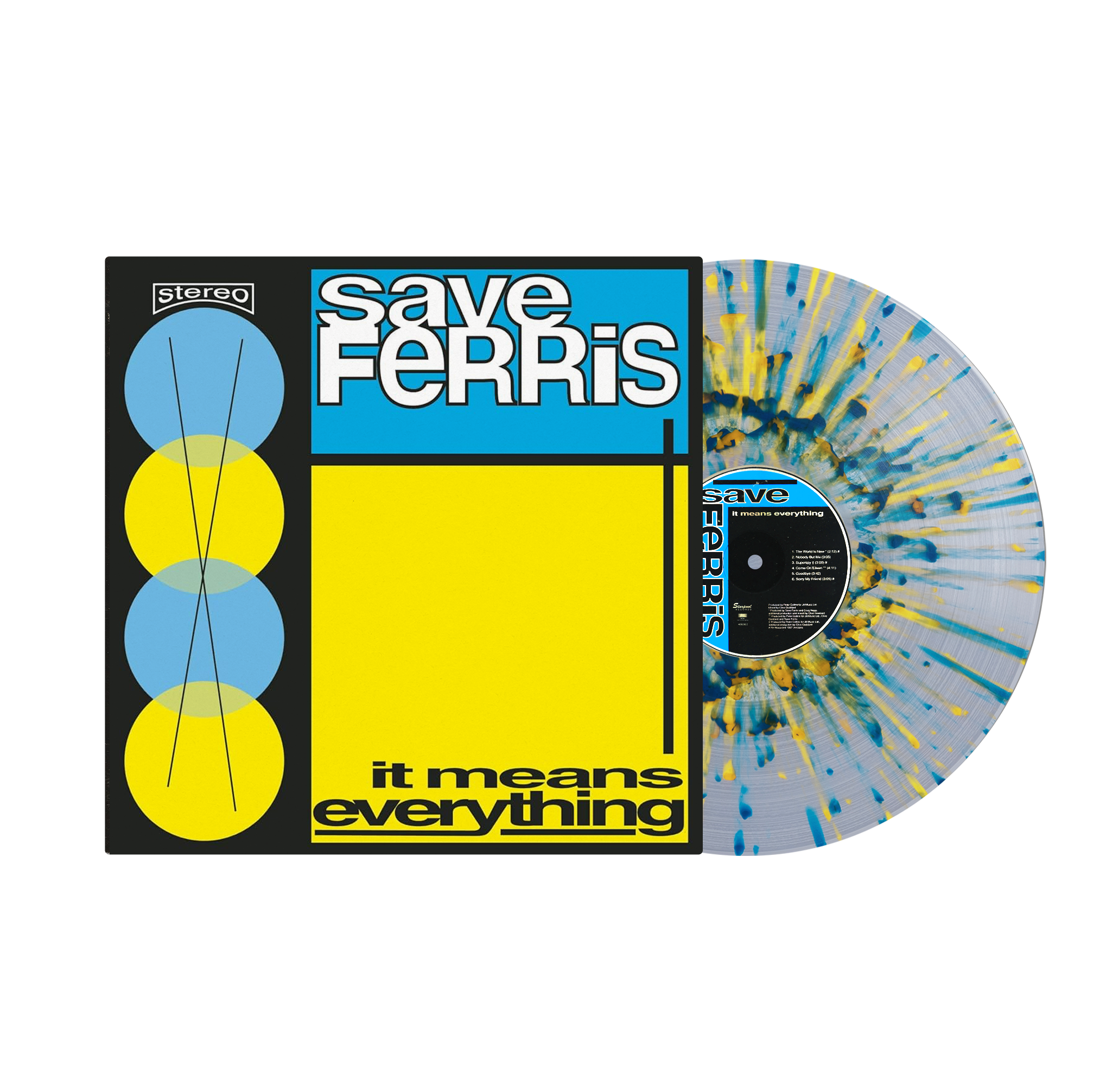 SAVE FERRIS ‘IT MEANS EVERYTHING’ LP (Exclusive – Limited to 300, Clear w/ Blue & Yellow Splatter Vinyl)