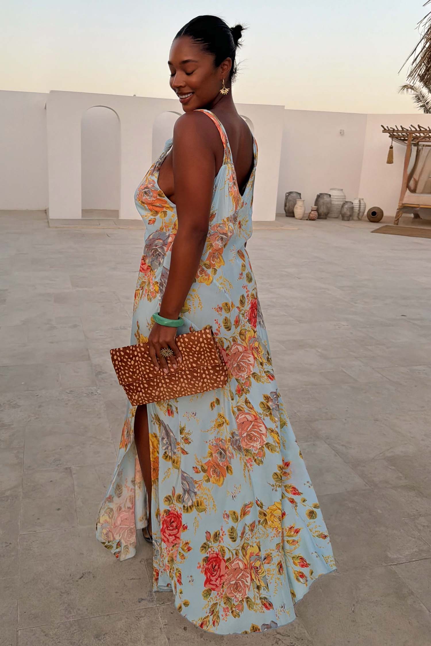 Sky Blue Floral Sofia Dress