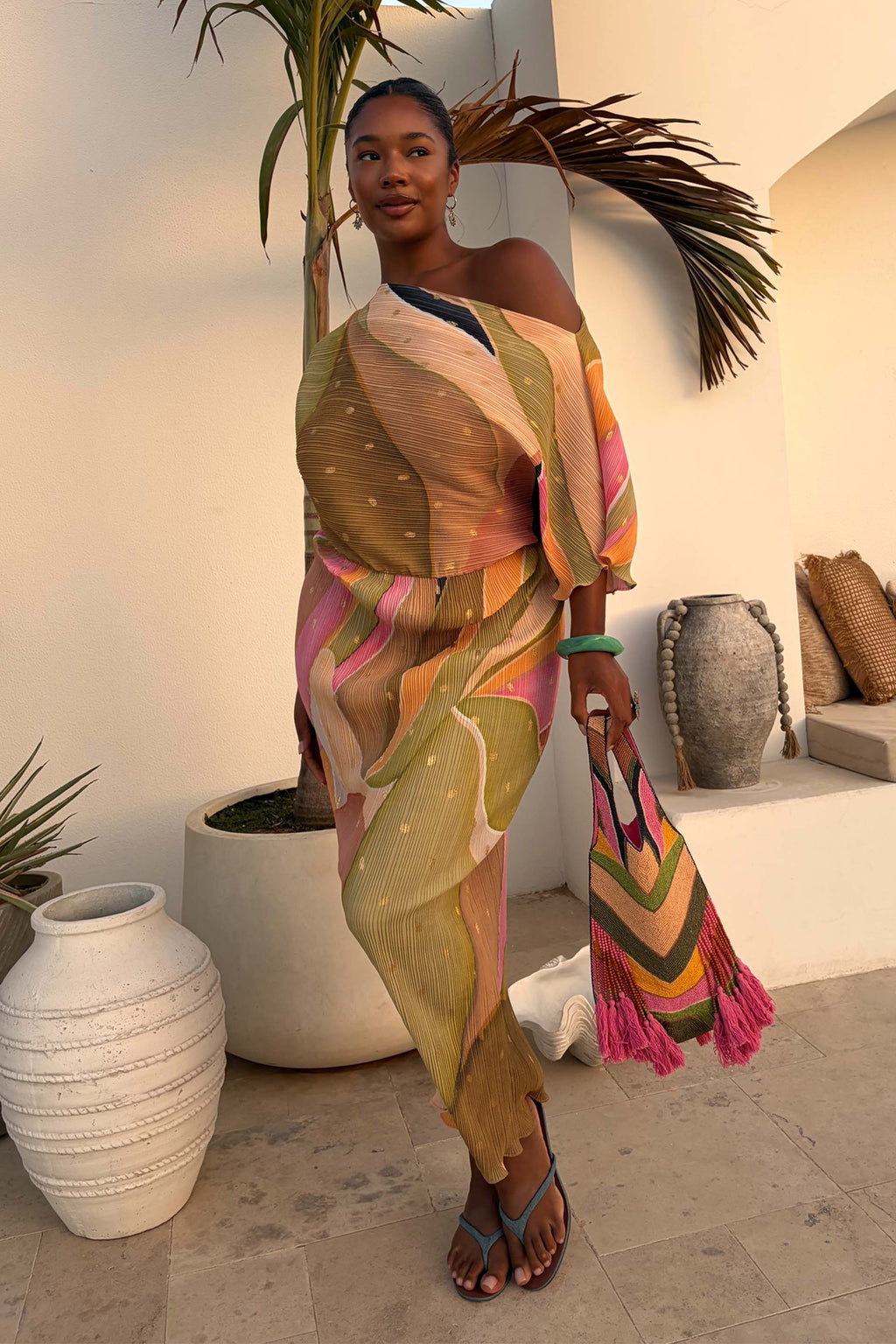 Green Abstract Tilly Dress
