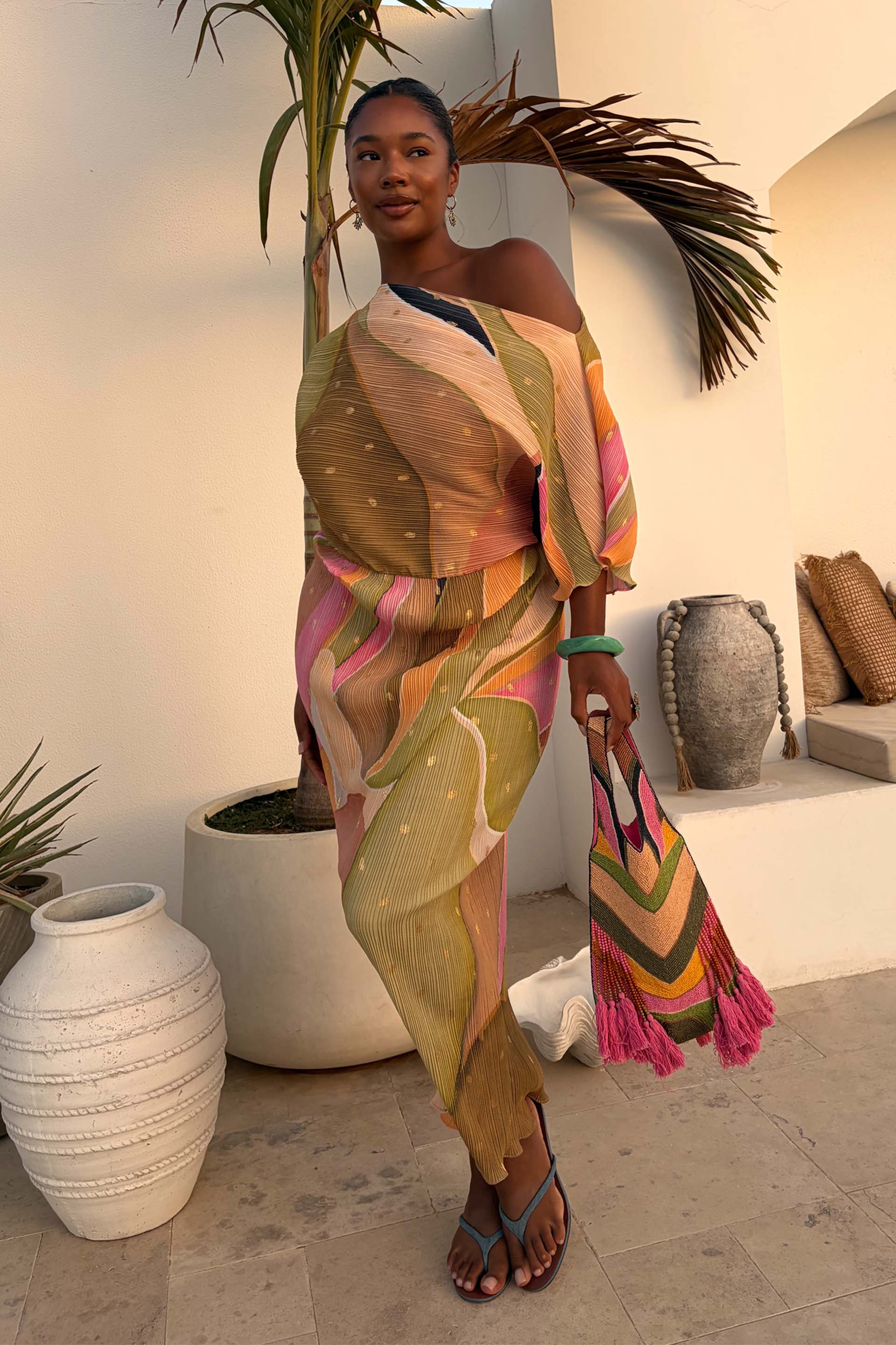 Green Abstract Tilly Dress