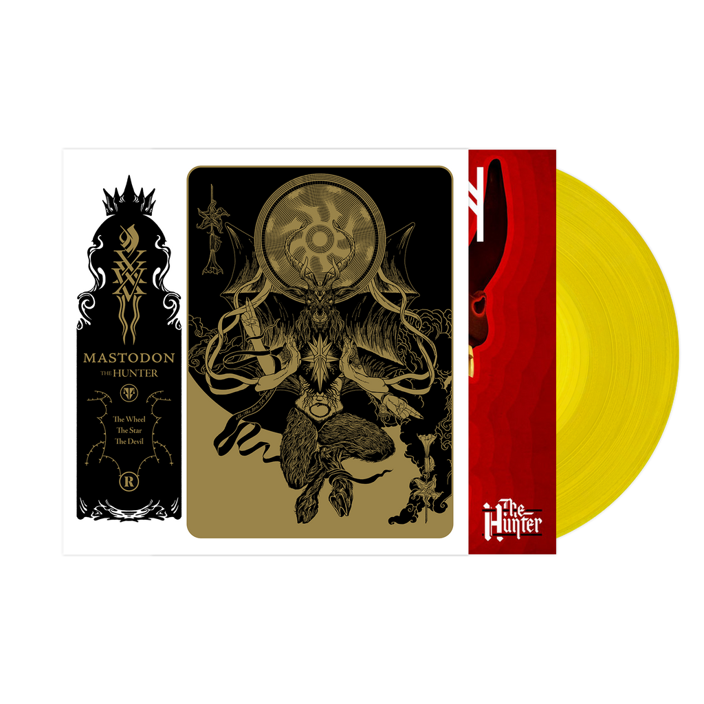 MASTODON ‘THE HUNTER’ LP (Exclusive – Yellow Vinyl) w/ SIGNED 12"x12" PAUL ROMANO PRINT