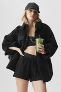 Sherpa Edge Shacket - Black