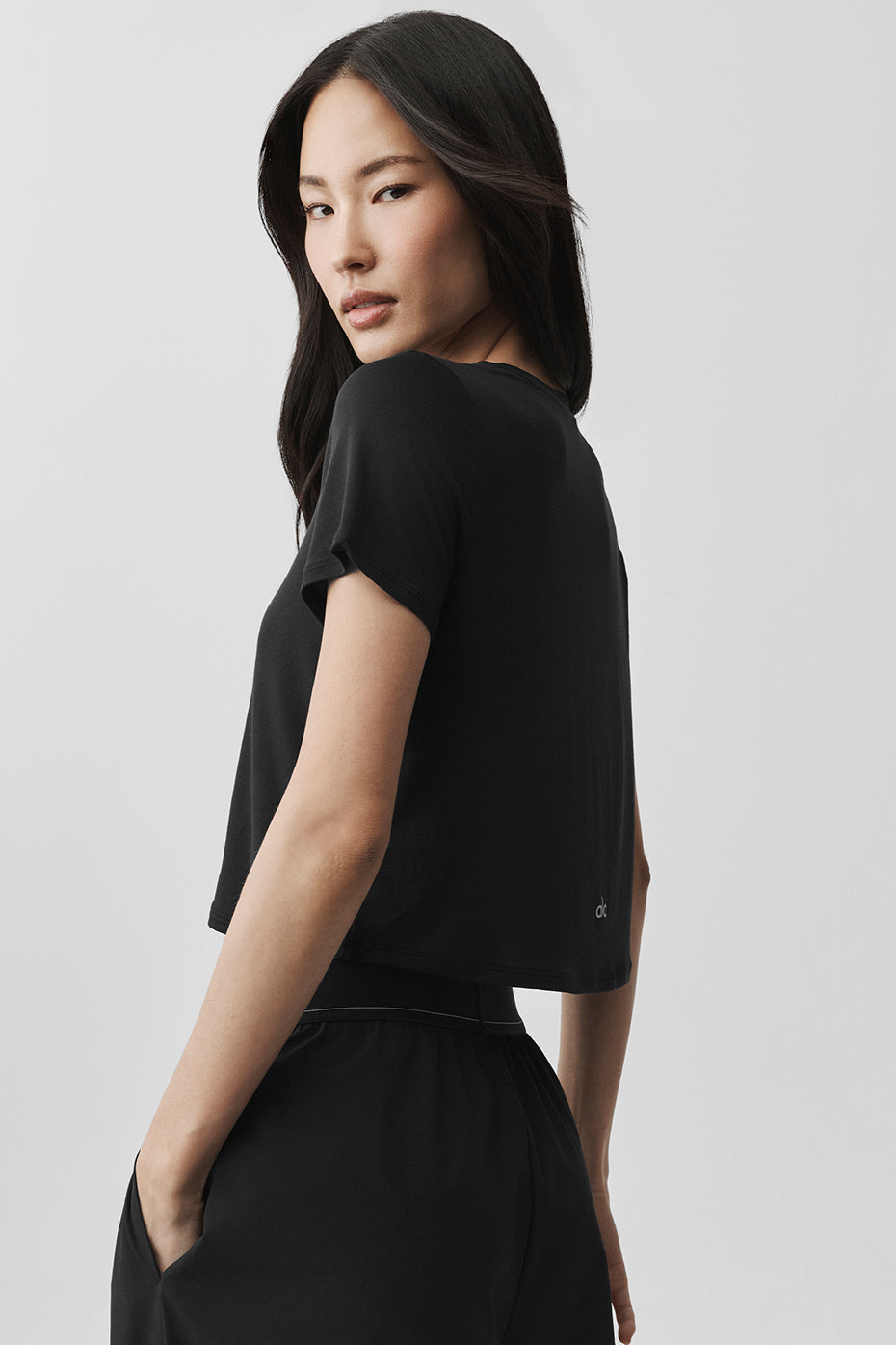 Cropped All Day Short Sleeve - Black
