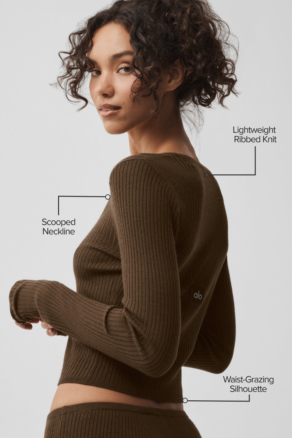 Sweater Knit Unwind Long Sleeve - Espresso