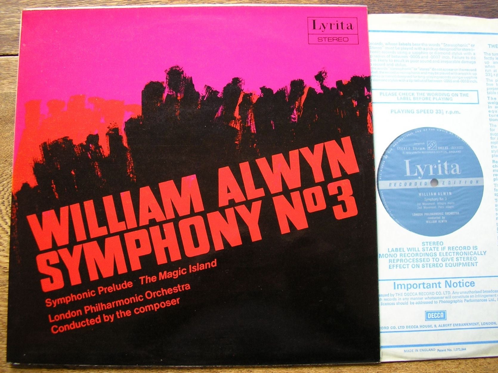 ALWYN: SYMPHONY No. 3 / PRELUDE WILLIAM ALWYN / LONDON PHILHARMONIC ORCHESTRA SRCS 63