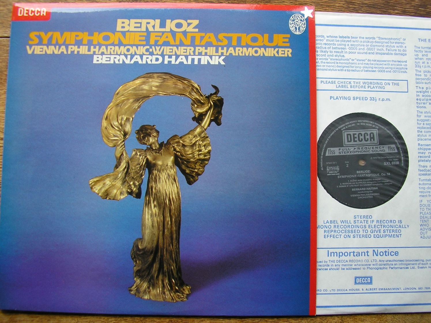BERLIOZ: SYMPHONIE FANTASTIQUE       HAITINK / VIENNA PHILHARMONIC   SXL 6938