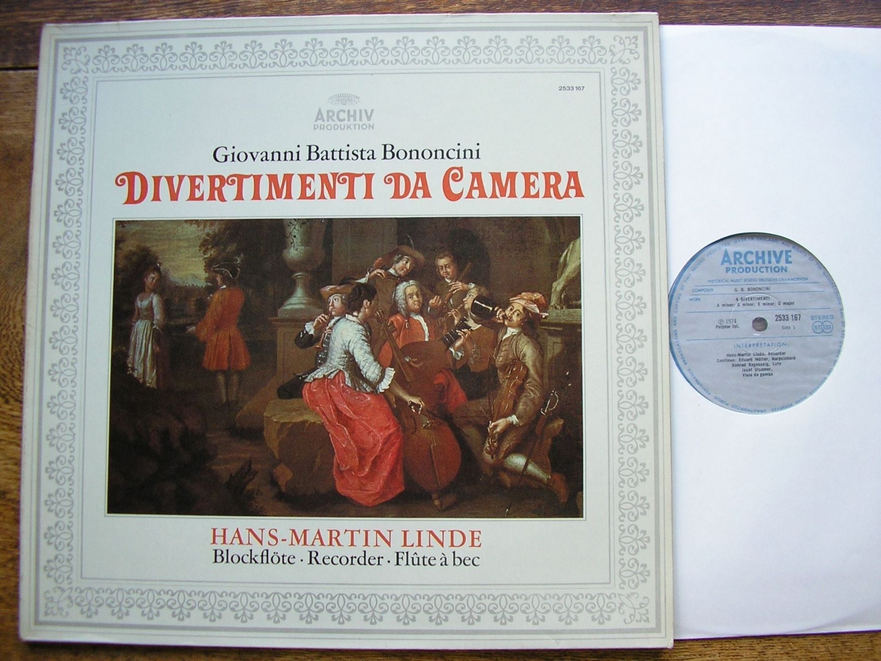 BONONCINI: DIVERTIMENTI DA CAMERA LINDE / MULLER / RAGOSSNIG / ULSAMER  2533 167