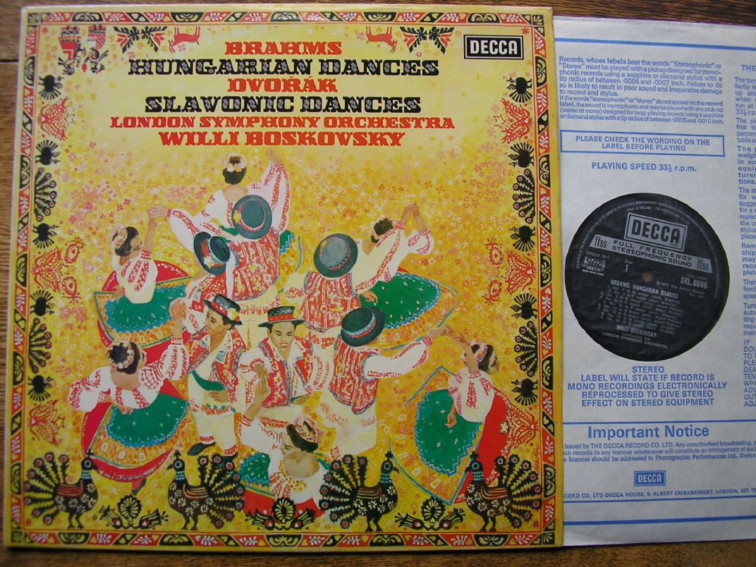 SXL 6696 BRAHMS: HUNGARIAN DANCES / DVORAK: SLAVONIC DANCES WILLI BOSKOVSKY / LSO