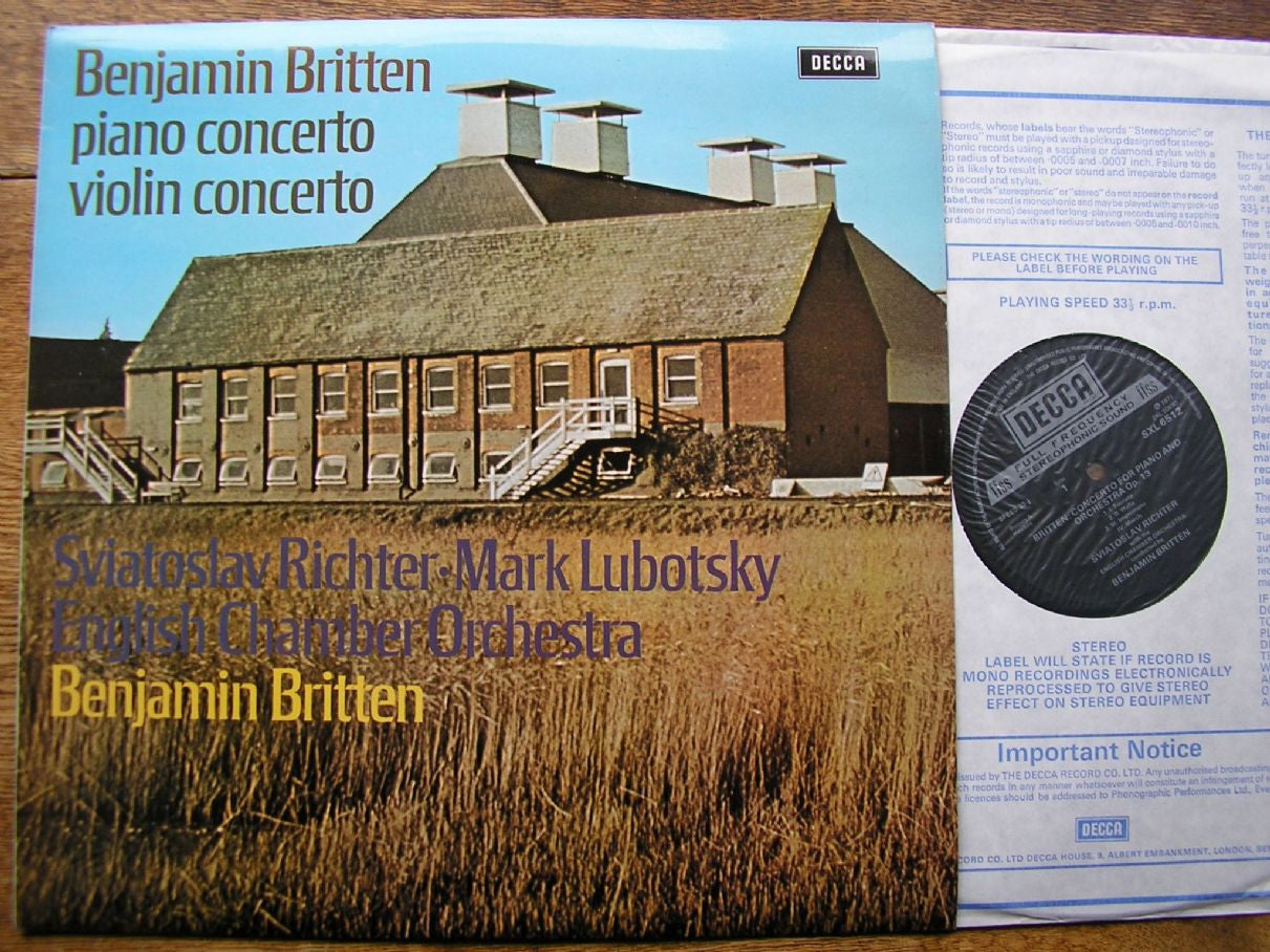 BRITTEN: PIANO CONCERTO / VIOLIN CONCERTO     RICHTER / LUBOTSKY / ECO / BRITTEN     SXL 6512                                         SXL 6513