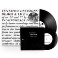 TALKING HEADS 'TENTATIVE DECISIONS: DEMOS & LIVE' LP + 7"