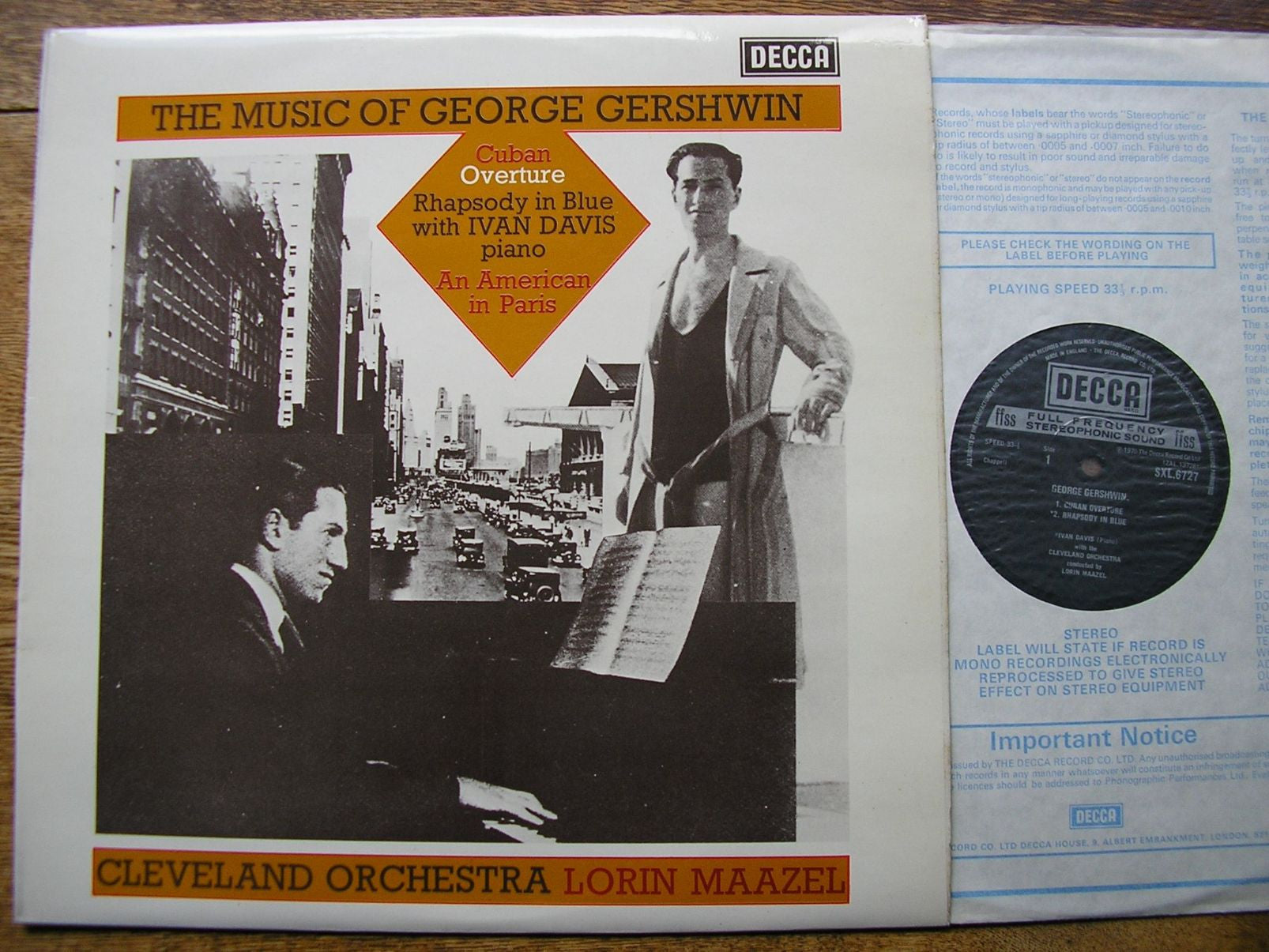 SXL 6727 GERSHWIN: RHAPSODY IN BLUE / CUBAN OVERTURE / AN AMERICAN IN PARIS DAVIS / CLEVELAND / MAAZEL