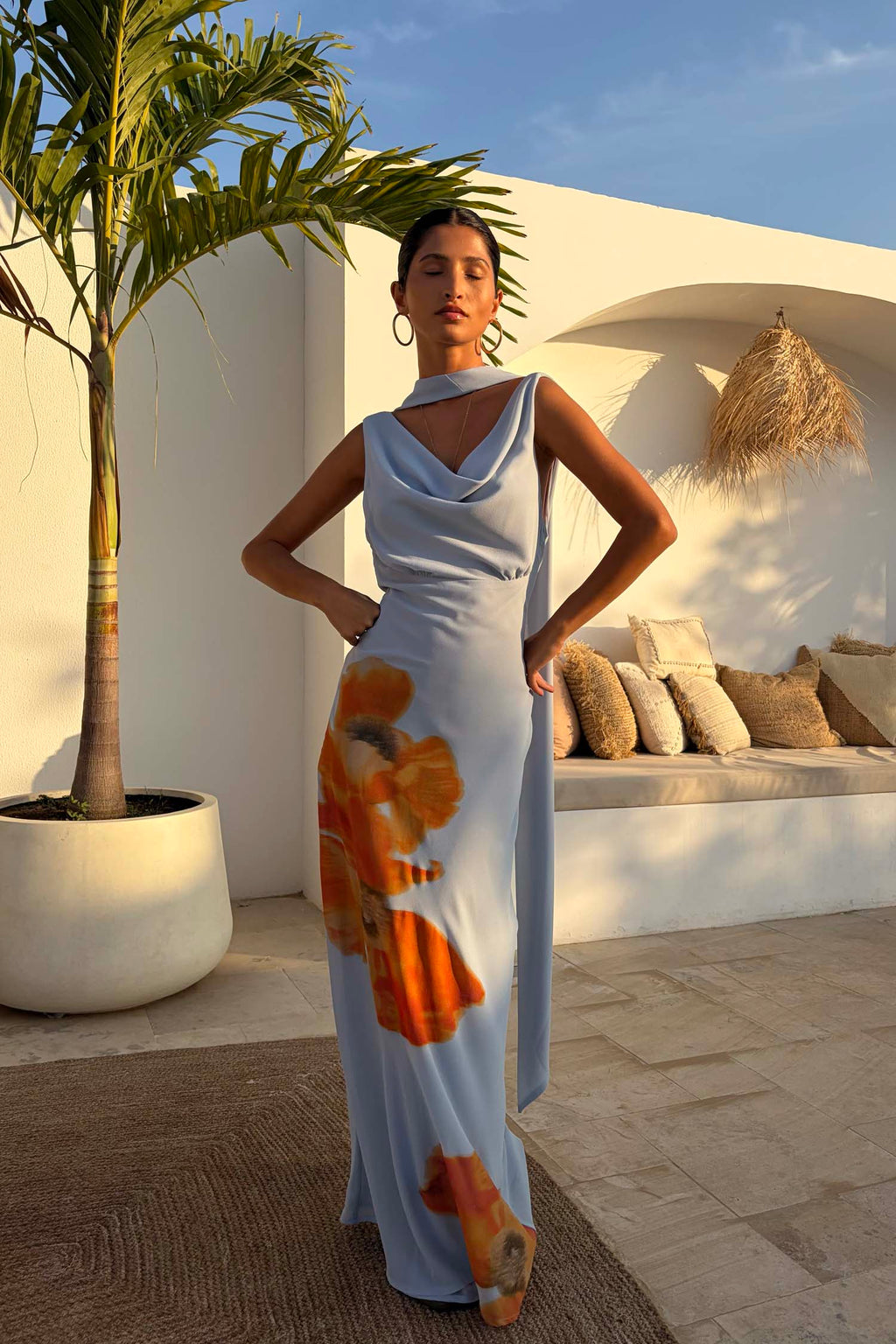 Ice Blue Floral Sophie Dress