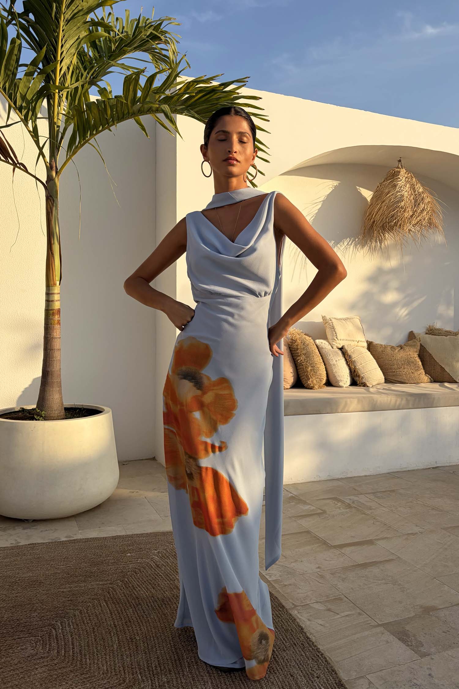 Ice Blue Floral Sophie Dress
