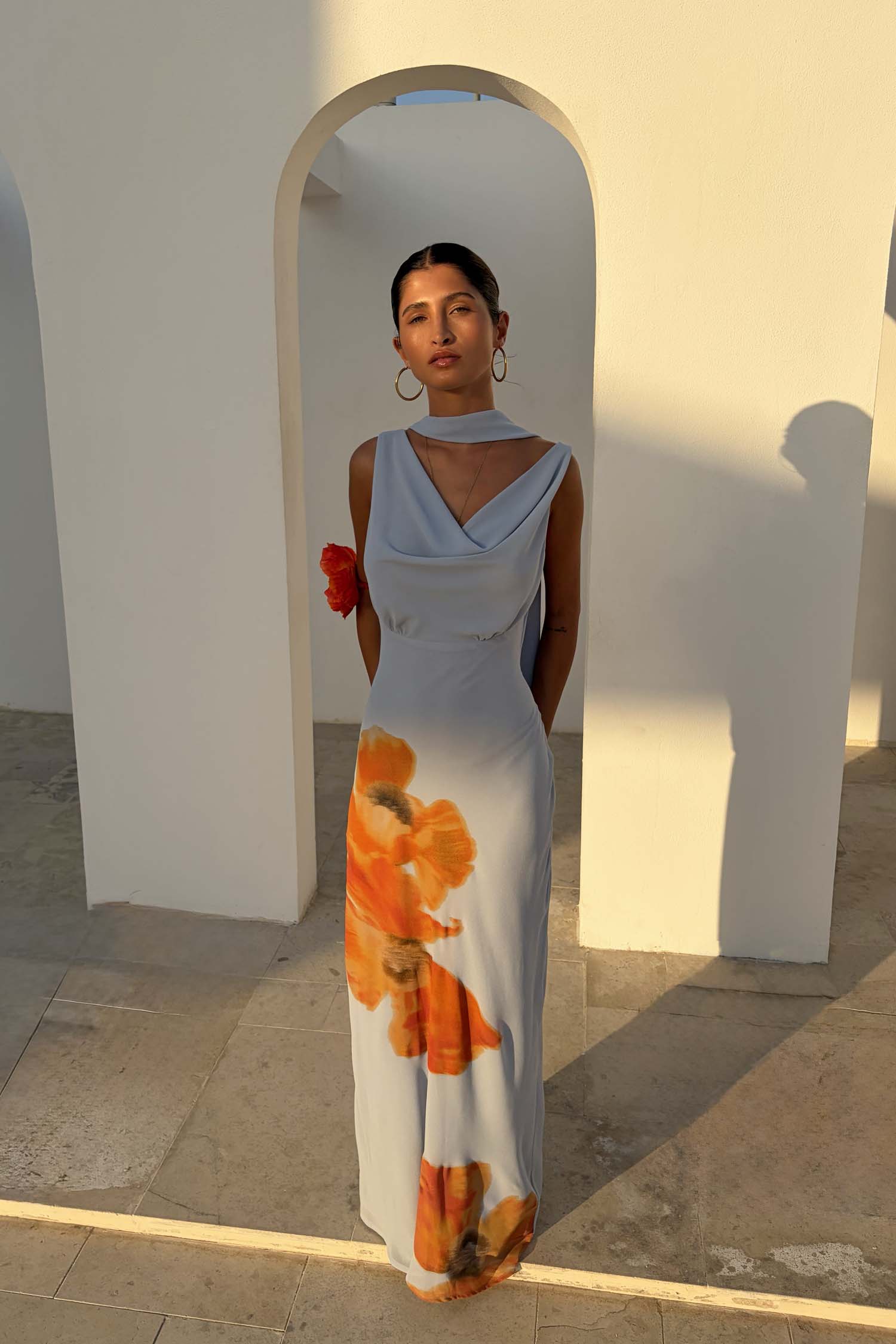 Ice Blue Floral Sophie Dress